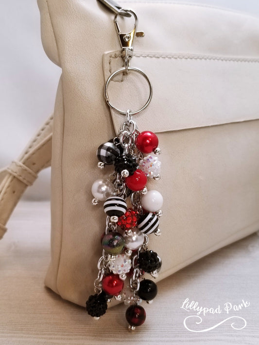 Handmade Beaded Purse Charm or Bag Charm that dangles like a keychain