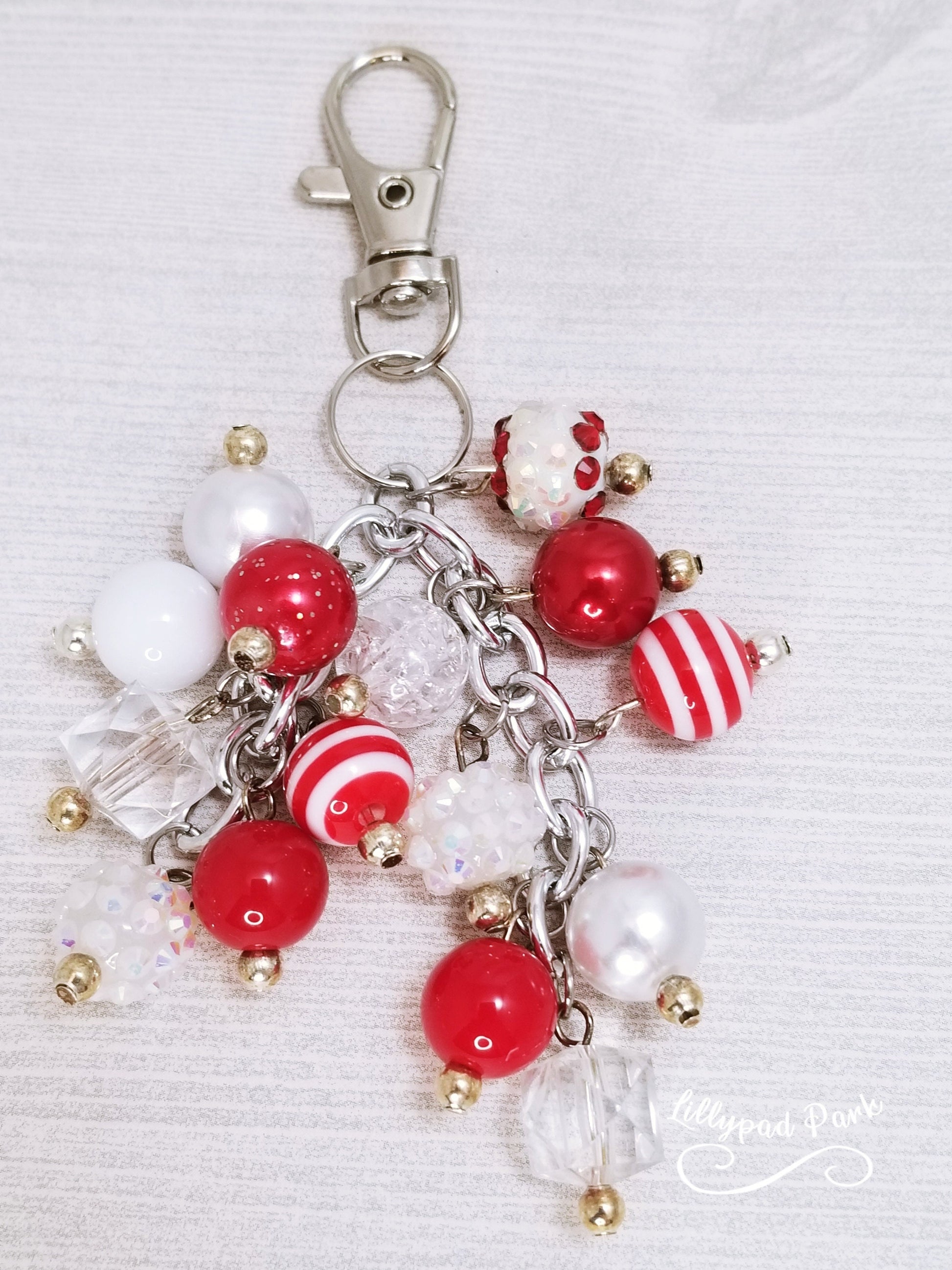 Handmade Beaded Mini Purse Charm or Bag Charm that dangles like a keychain