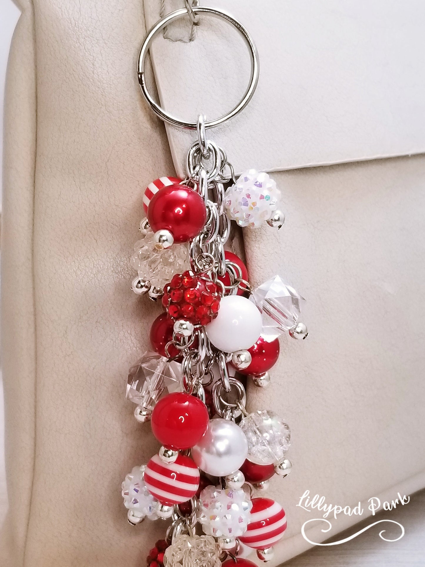 Handmade Beaded Purse Charm or Bag Charm that dangles like a keychain