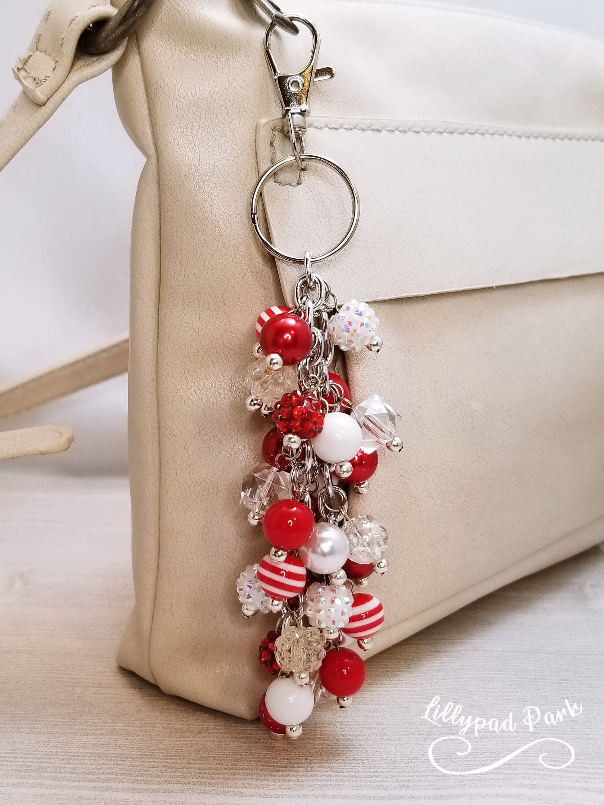 Handmade Beaded Purse Charm or Bag Charm that dangles like a keychain