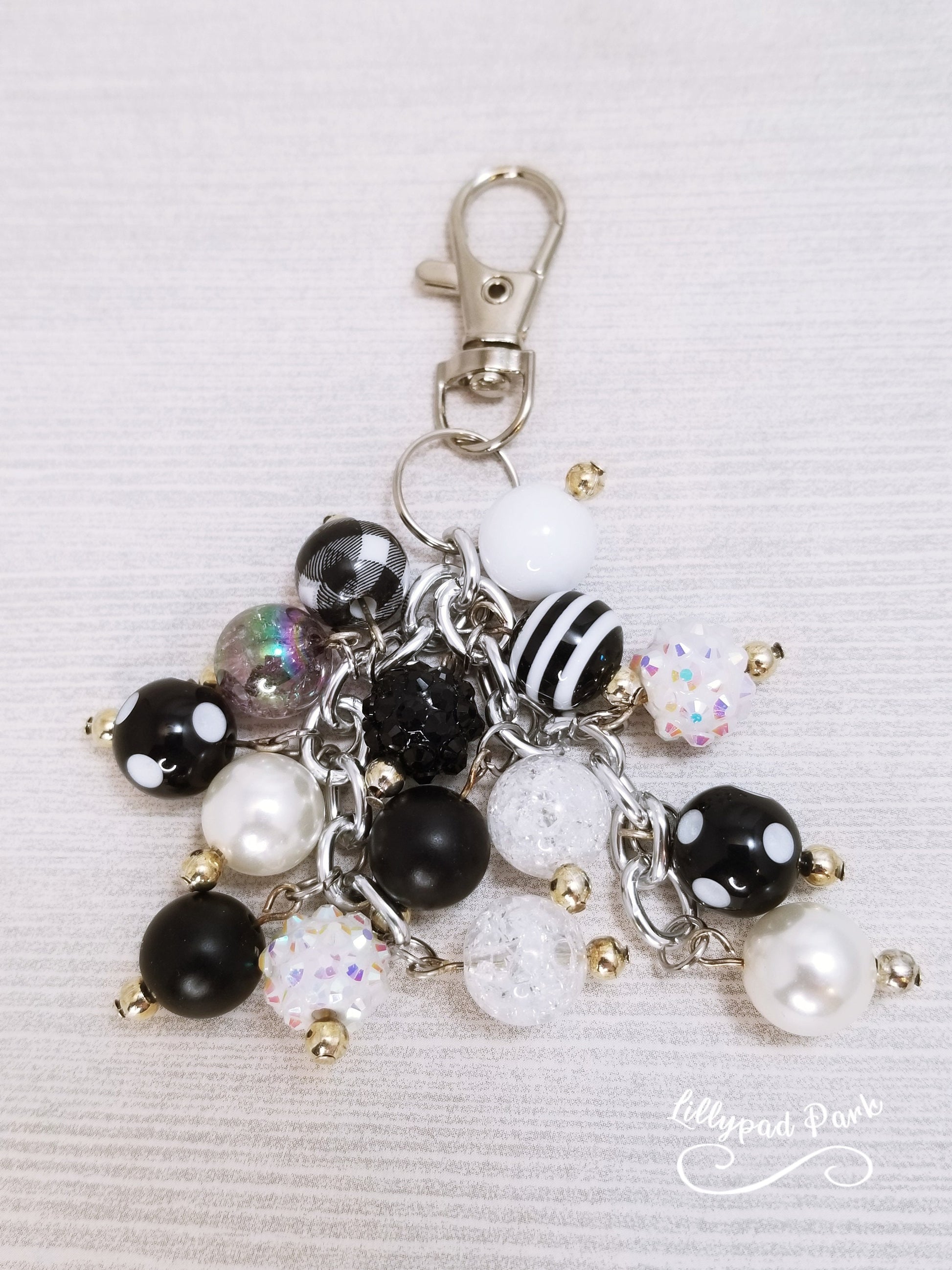 Handmade Beaded Mini Purse Charm or Bag Charm that dangles like a keychain