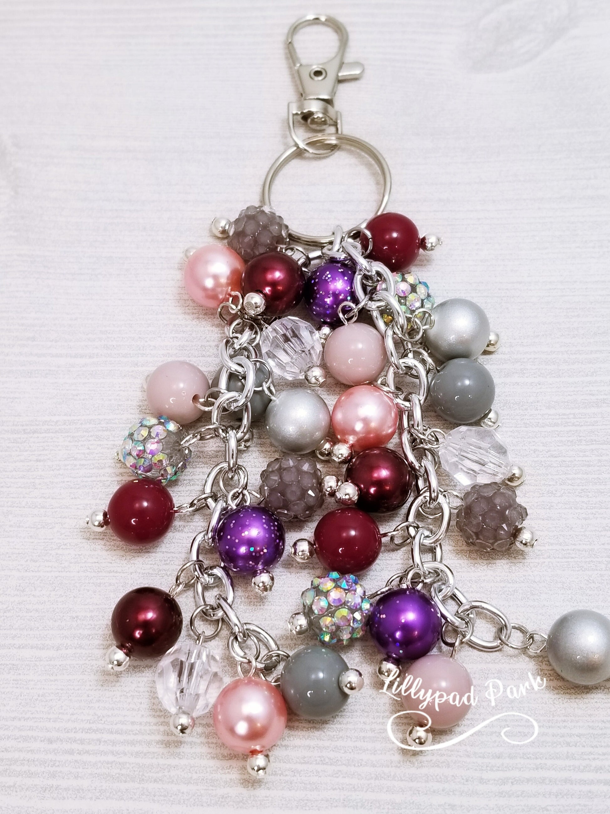 Handmade Beaded Purse Charm or Bag Charm that dangles like a keychain