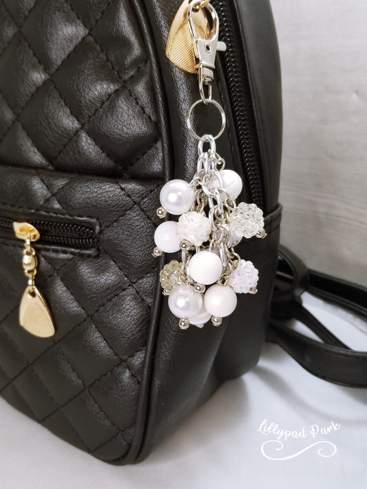 Handmade Beaded Mini Purse Charm or Bag Charm that dangles like a keychain