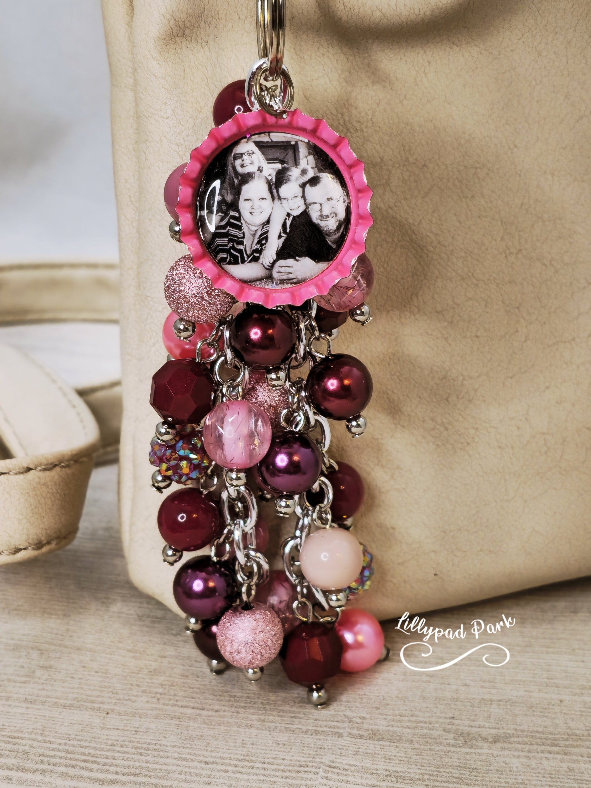 Handmade Beaded Purse Charm or Bag Charm that dangles like a keychain