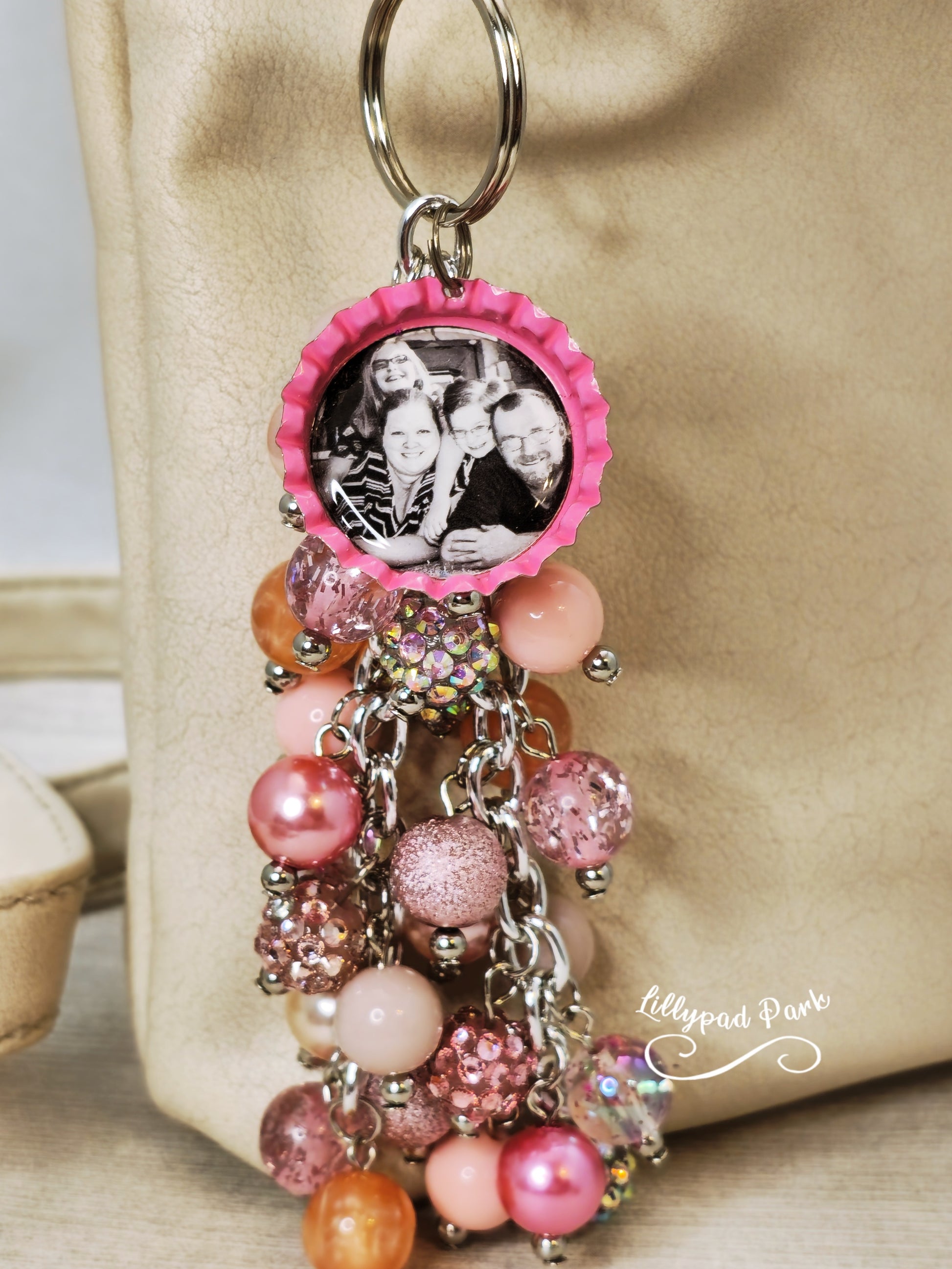 Handmade Beaded Purse Charm or Bag Charm that dangles like a keychain