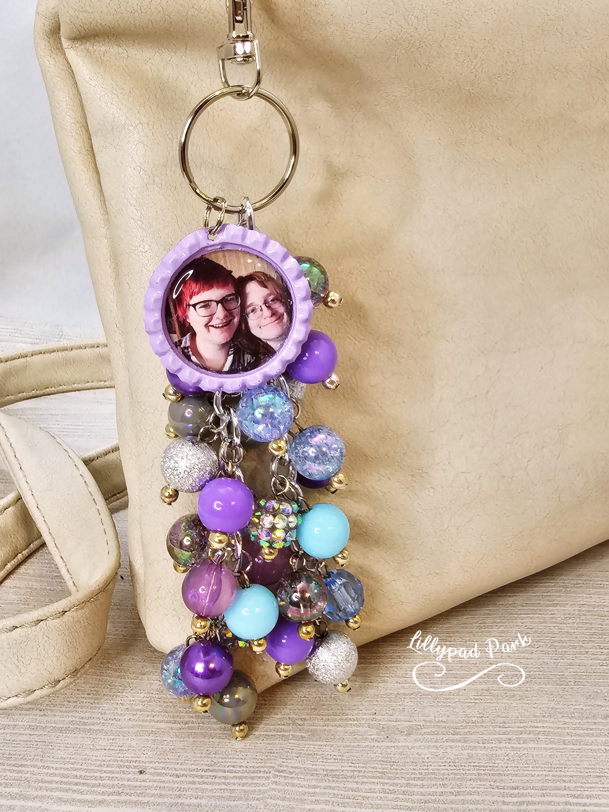 Handmade Beaded Purse Charm or Bag Charm that dangles like a keychain