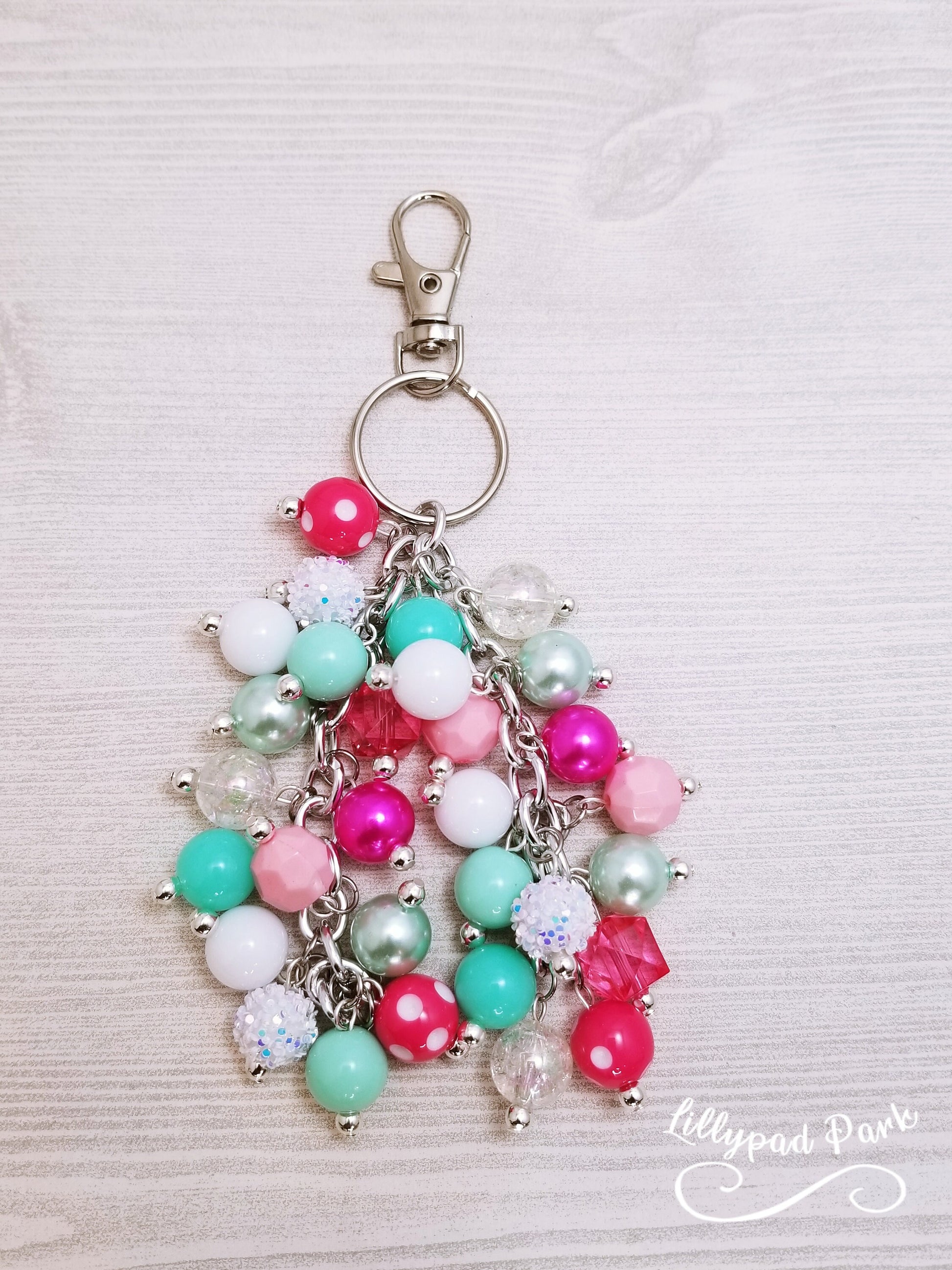 Handmade Beaded Purse Charm or Bag Charm that dangles like a keychain