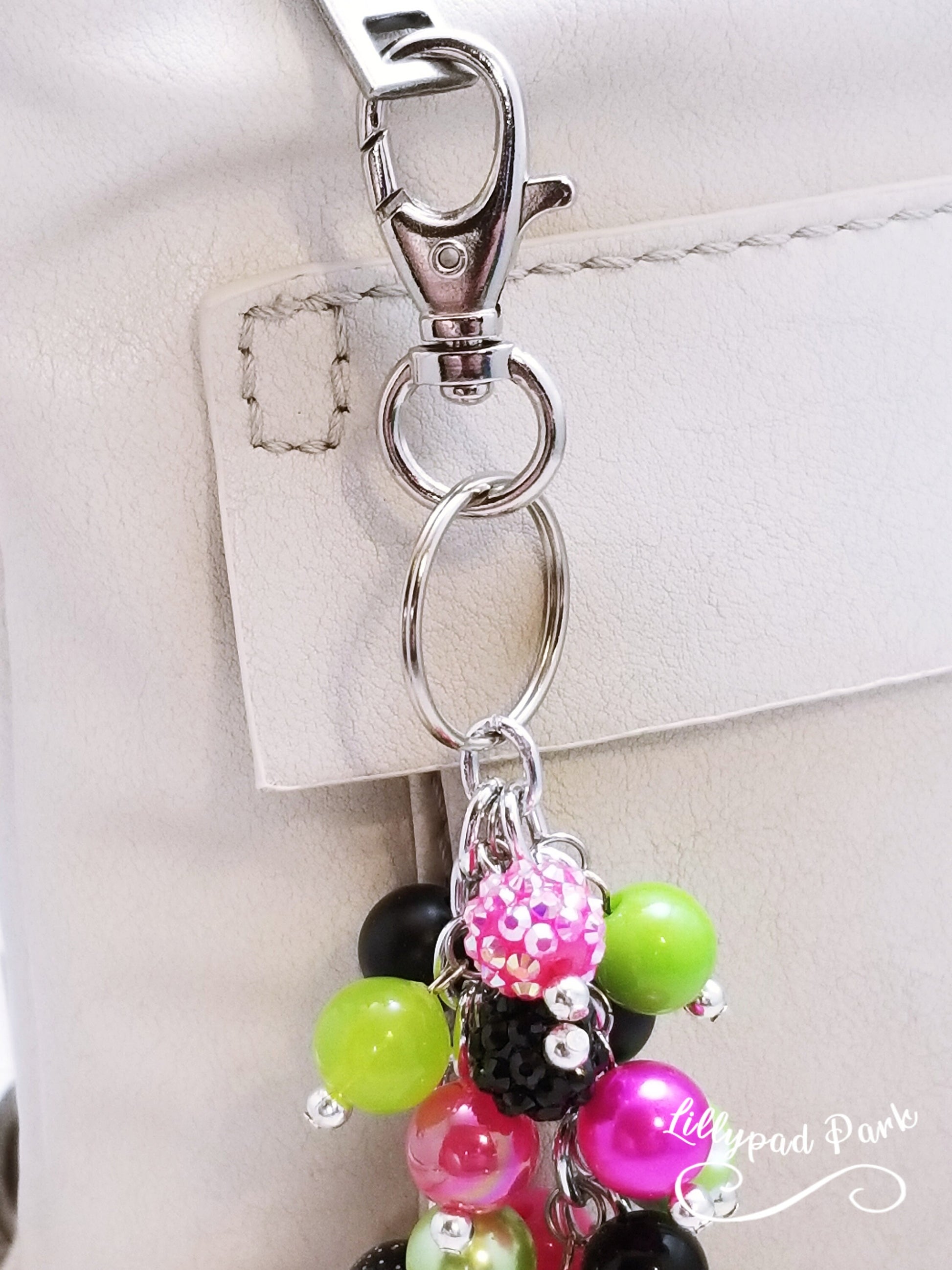 Handmade Beaded Purse Charm or Bag Charm that dangles like a keychain