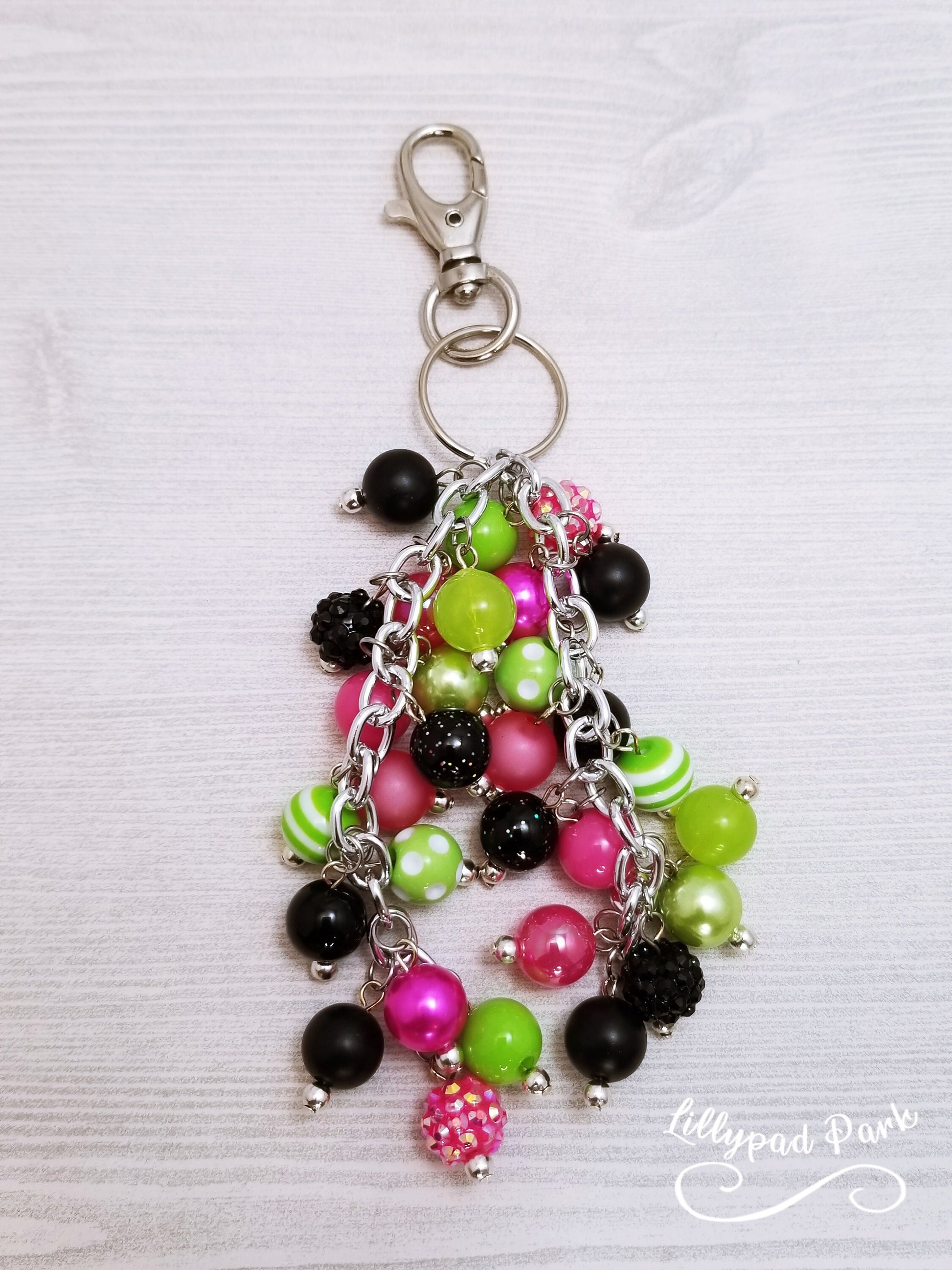 Handmade Beaded Purse Charm or Bag Charm that dangles like a keychain