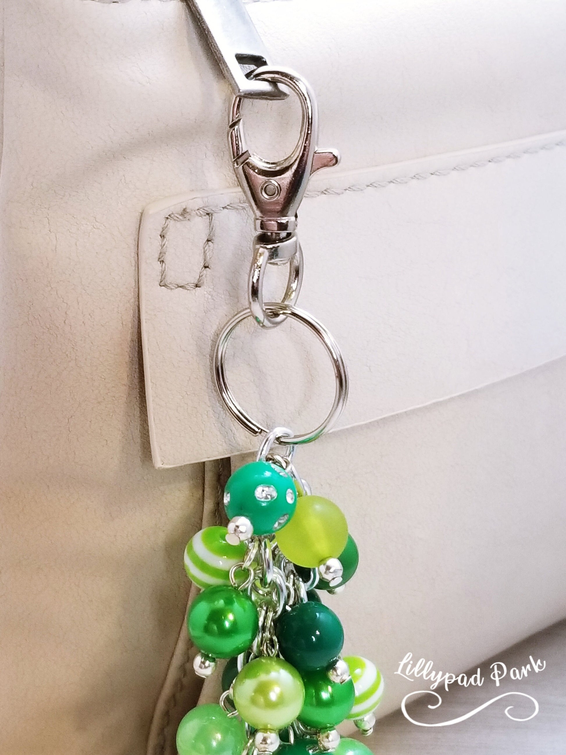 Handmade Beaded Purse Charm or Bag Charm that dangles like a keychain