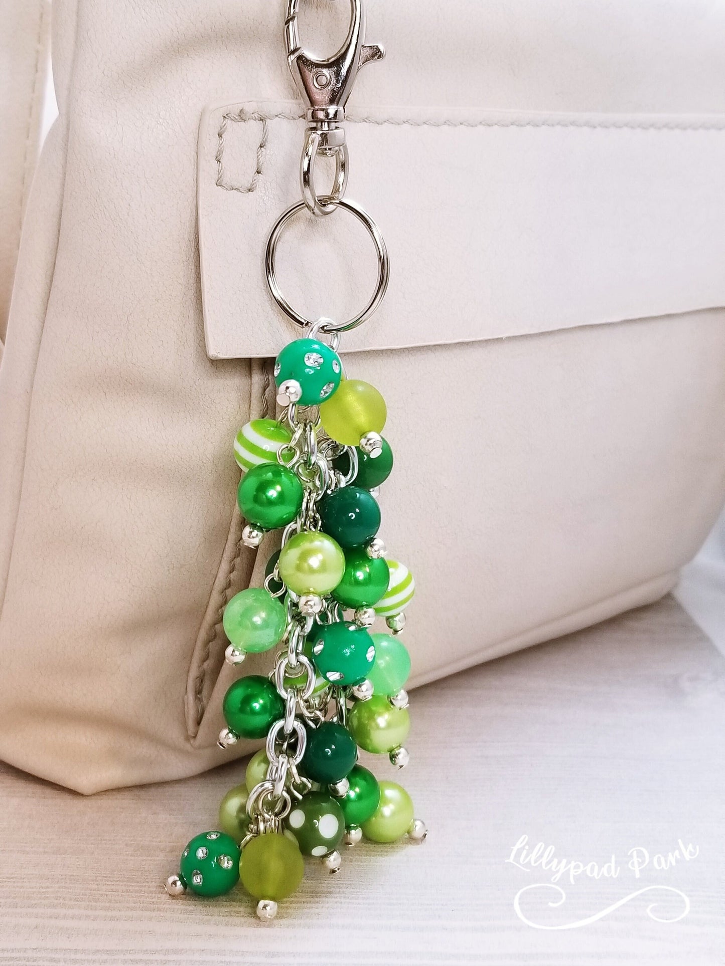 Handmade Beaded Purse Charm or Bag Charm that dangles like a keychain