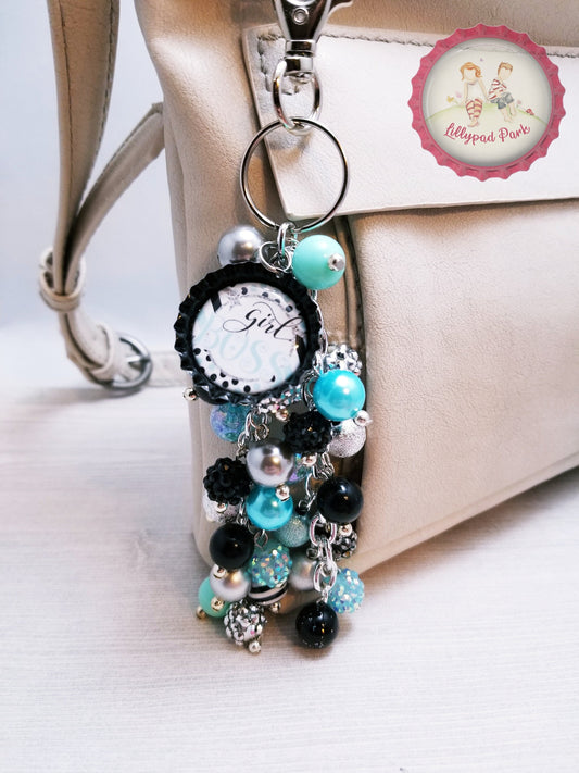 Handmade Beaded Purse Charm or Bag Charm that dangles like a keychain