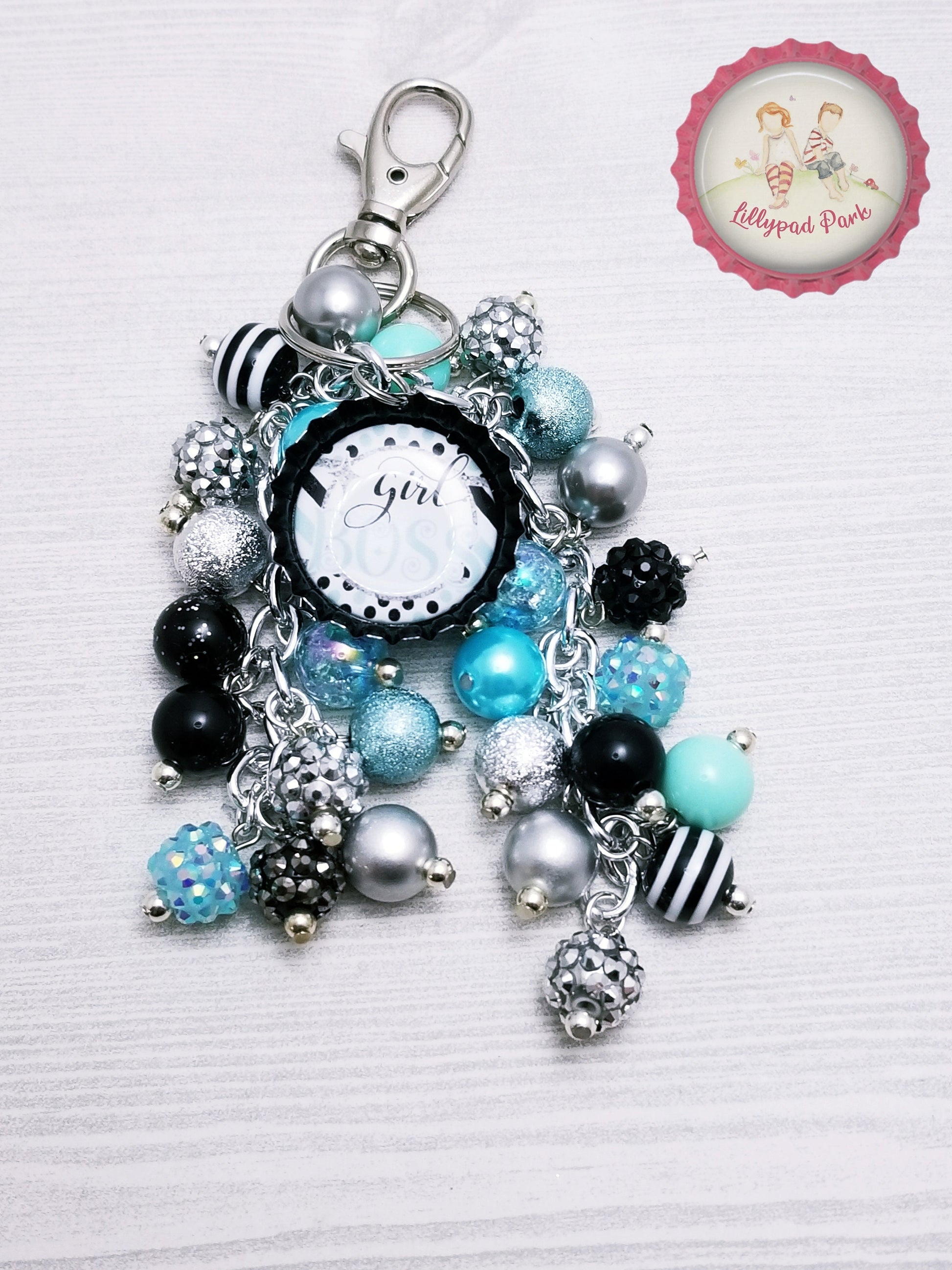 Handmade Beaded Purse Charm or Bag Charm that dangles like a keychain