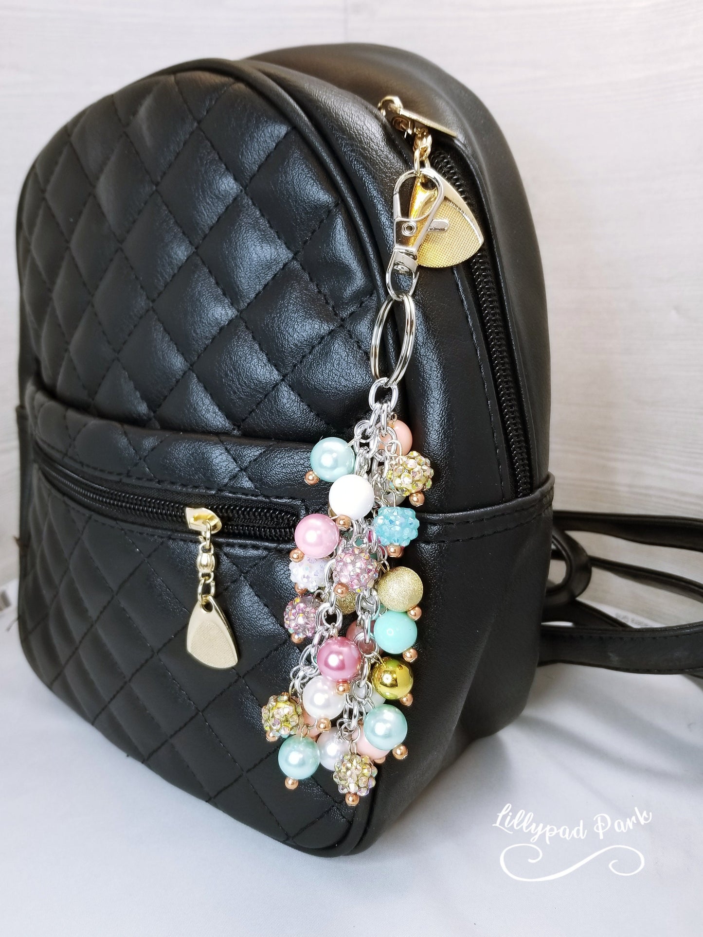 Handmade Beaded Purse Charm or Bag Charm that dangles like a keychain