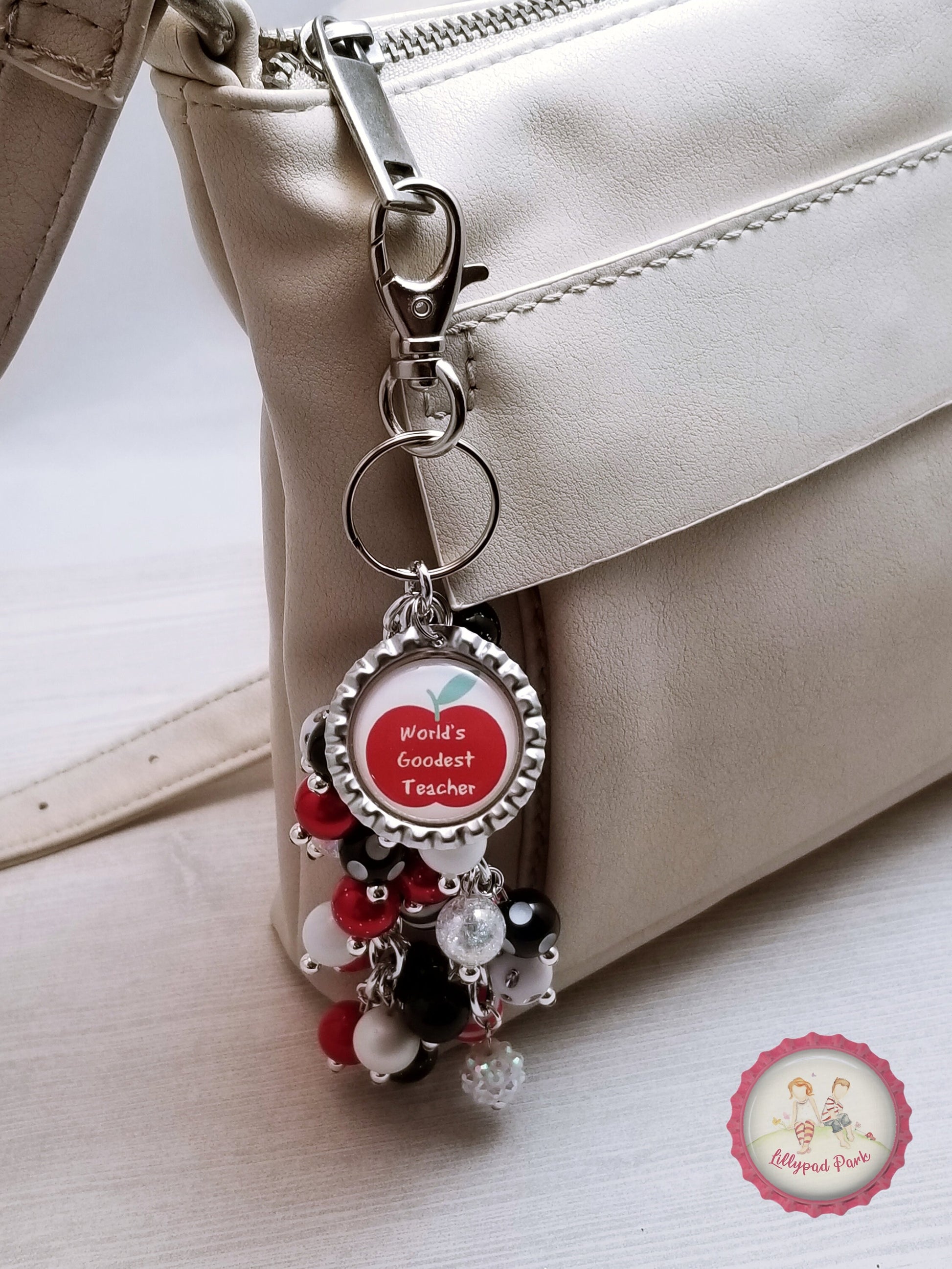 Handmade Beaded Purse Charm or Bag Charm that dangles like a keychain