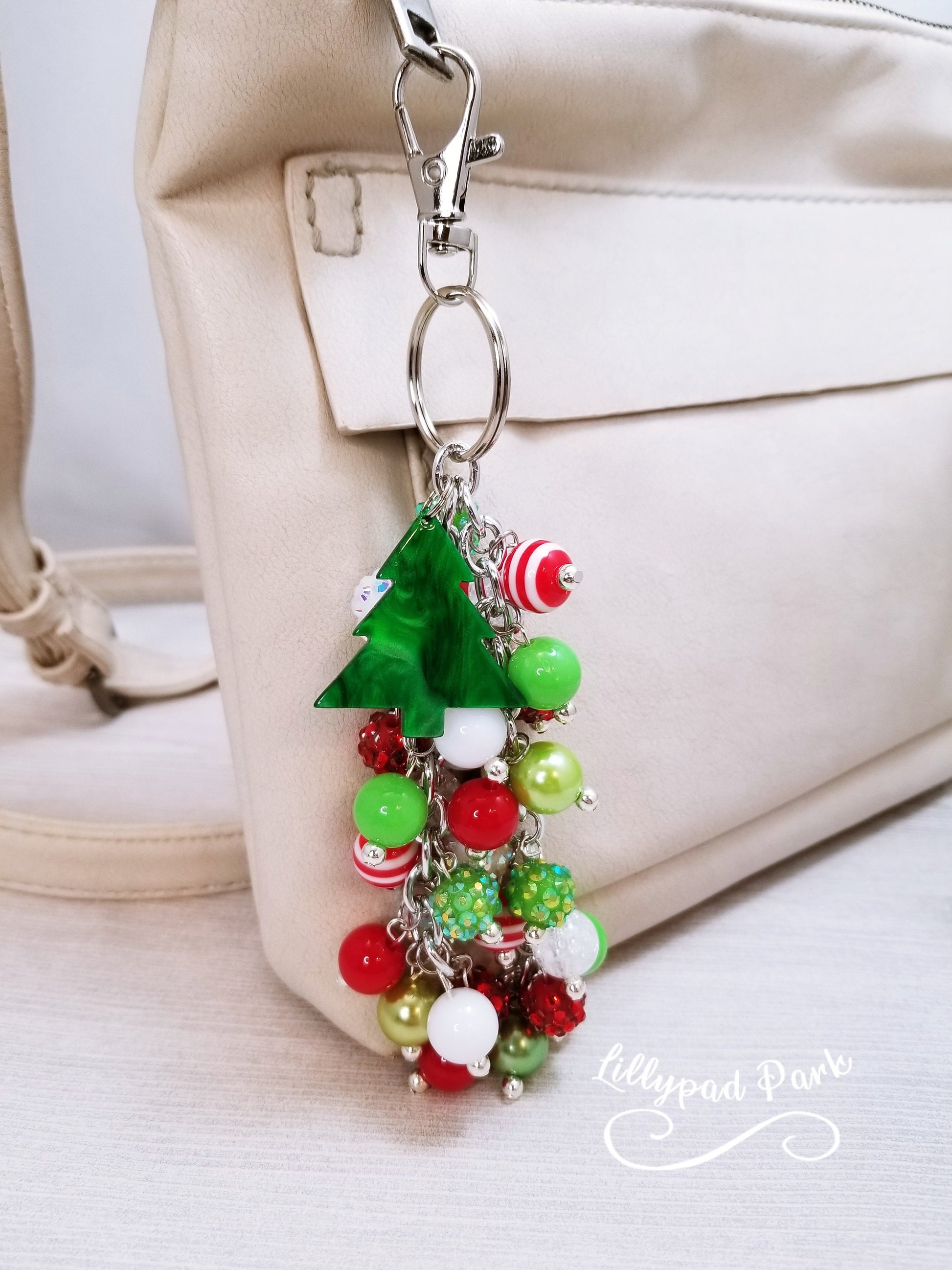 Handmade Beaded Purse Charm or Bag Charm that dangles like a keychain