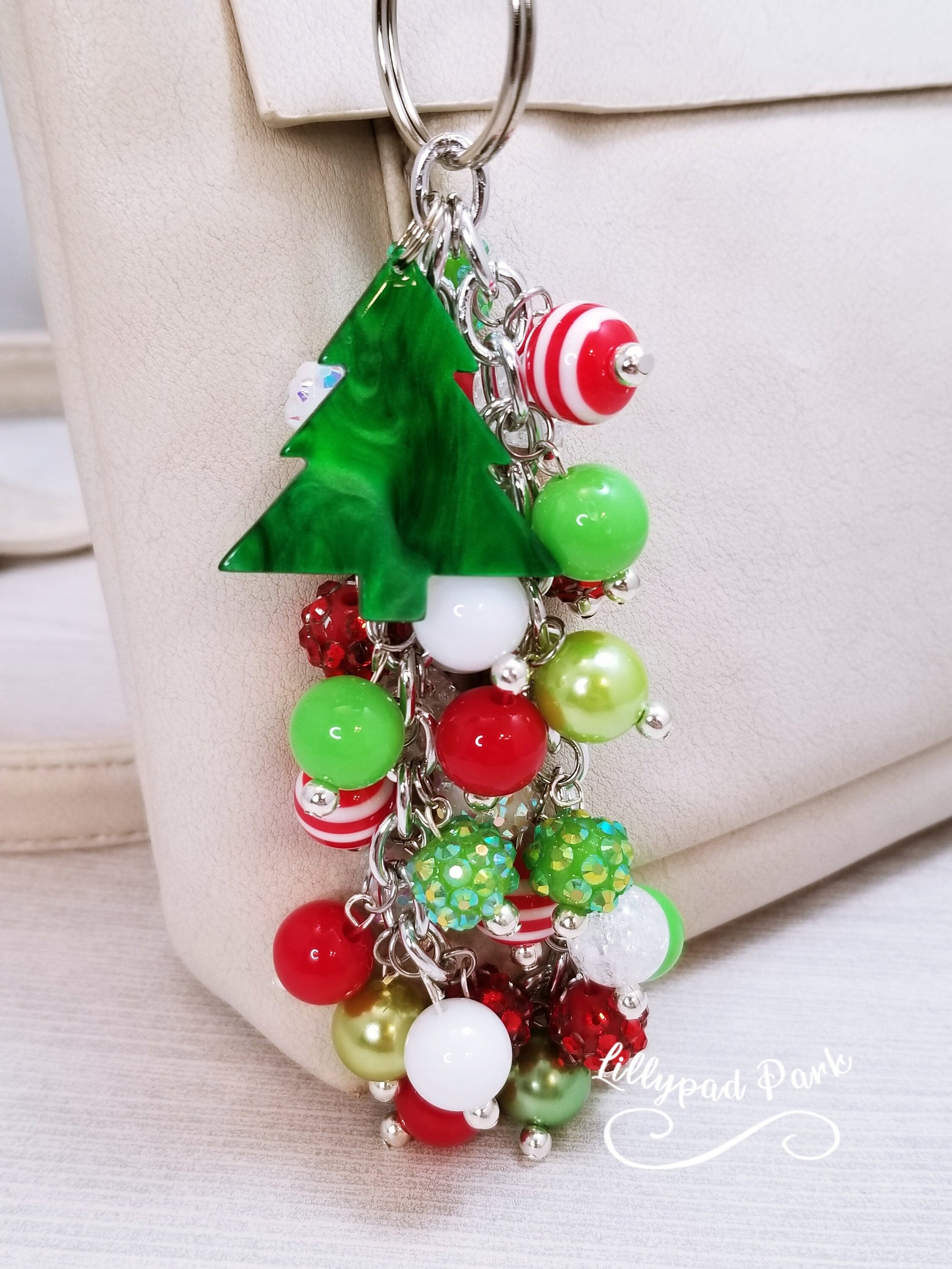 Handmade Beaded Purse Charm or Bag Charm that dangles like a keychain