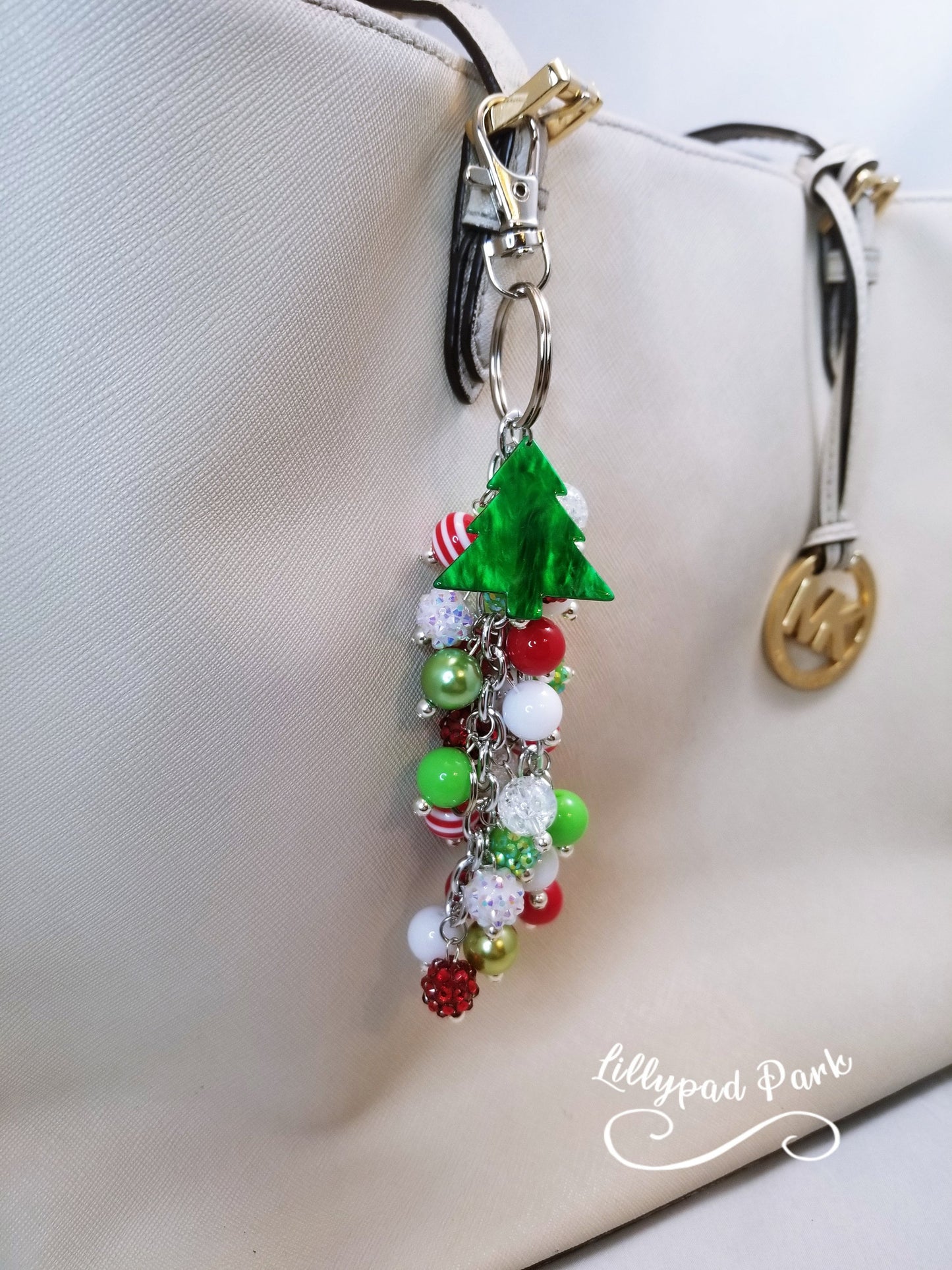 Handmade Beaded Purse Charm or Bag Charm that dangles like a keychain