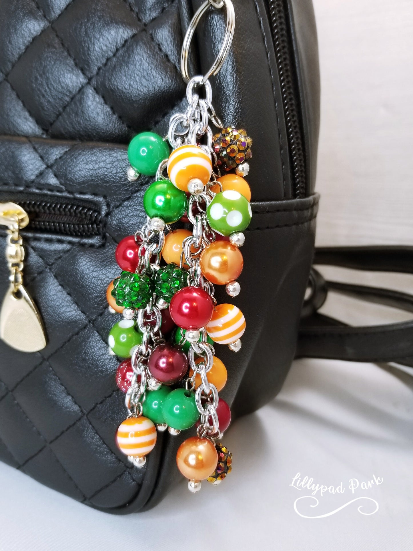 Handmade Beaded Purse Charm or Bag Charm that dangles like a keychain