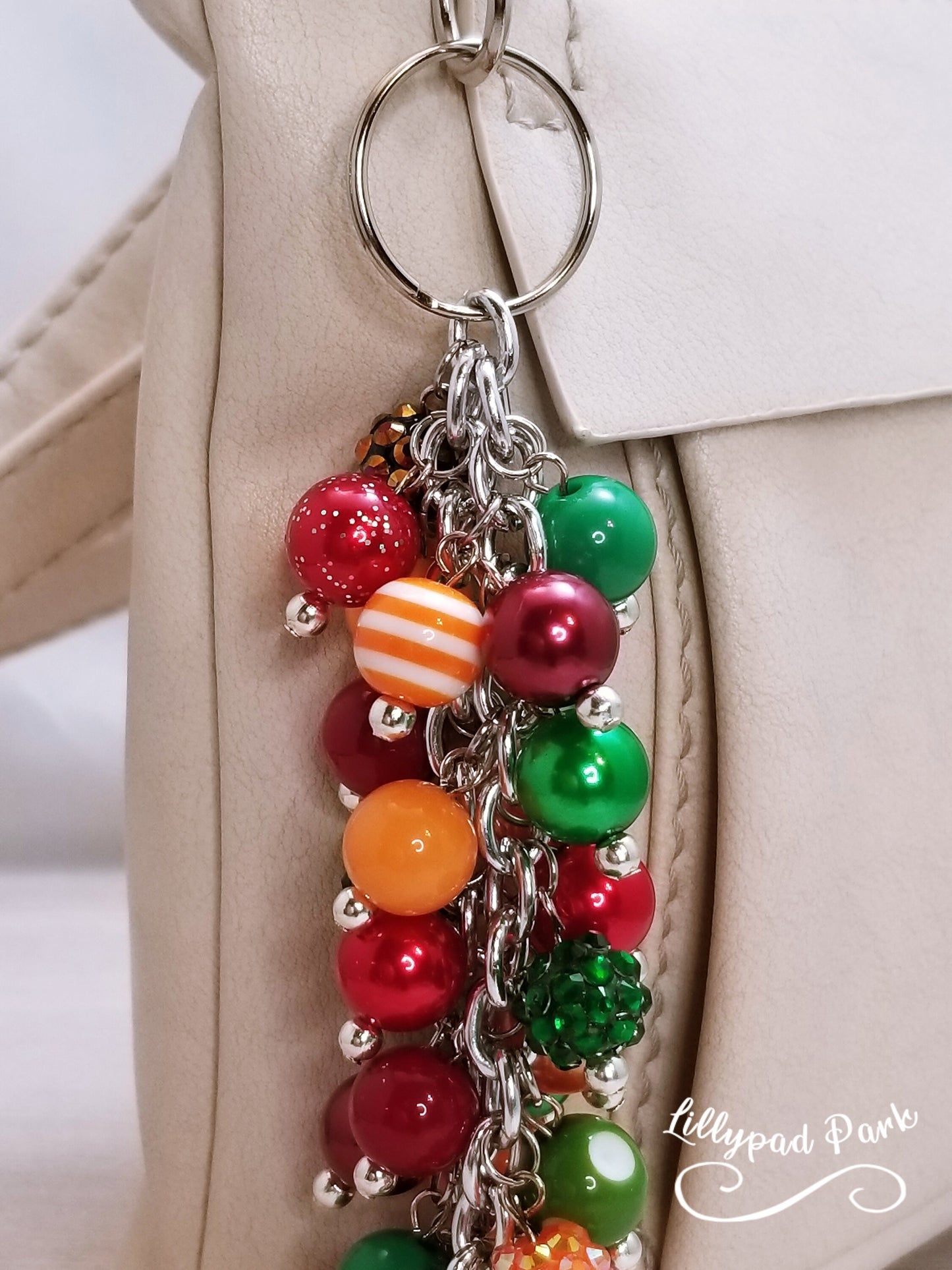 Handmade Beaded Purse Charm or Bag Charm that dangles like a keychain