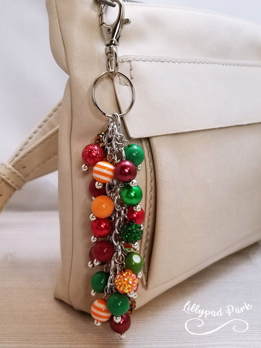 Handmade Beaded Purse Charm or Bag Charm that dangles like a keychain