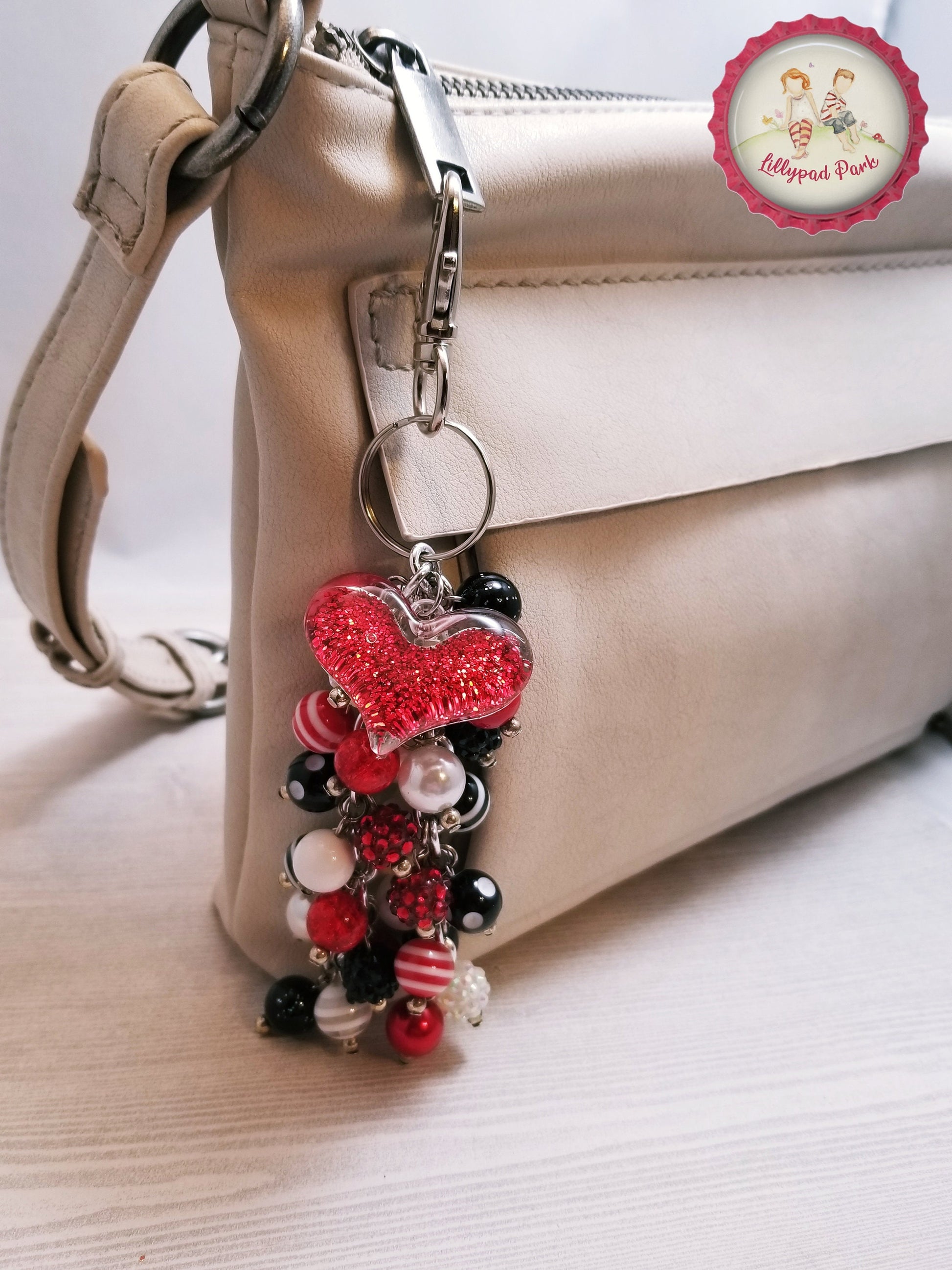 Handmade Beaded Purse Charm or Bag Charm that dangles like a keychain