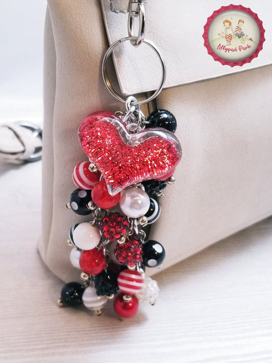 Handmade Beaded Purse Charm or Bag Charm that dangles like a keychain