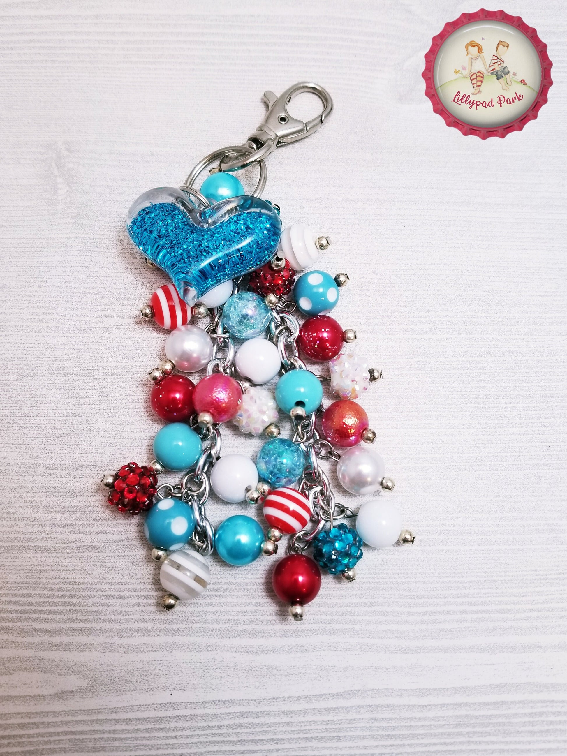 Handmade Beaded Purse Charm or Bag Charm that dangles like a keychain