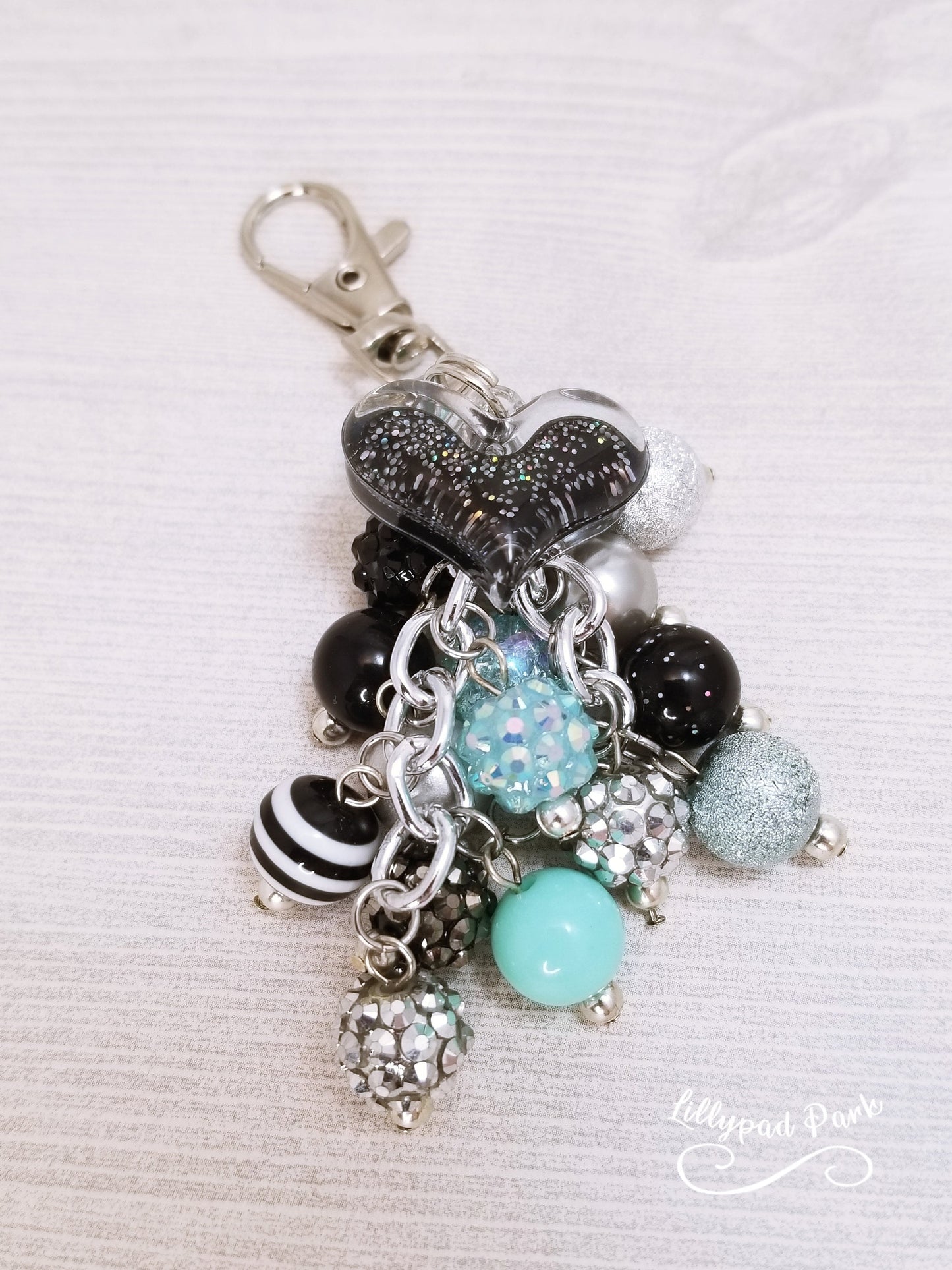 Handmade Beaded Mini Purse Charm or Bag Charm that dangles like a keychain