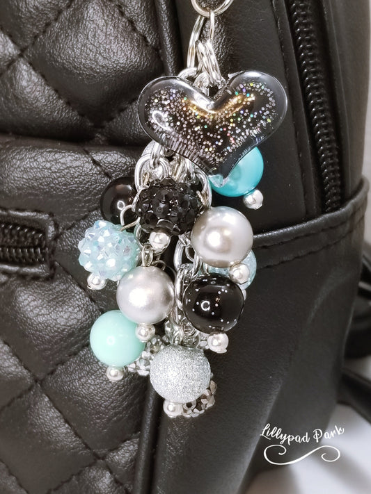 Handmade Beaded Mini Purse Charm or Bag Charm that dangles like a keychain