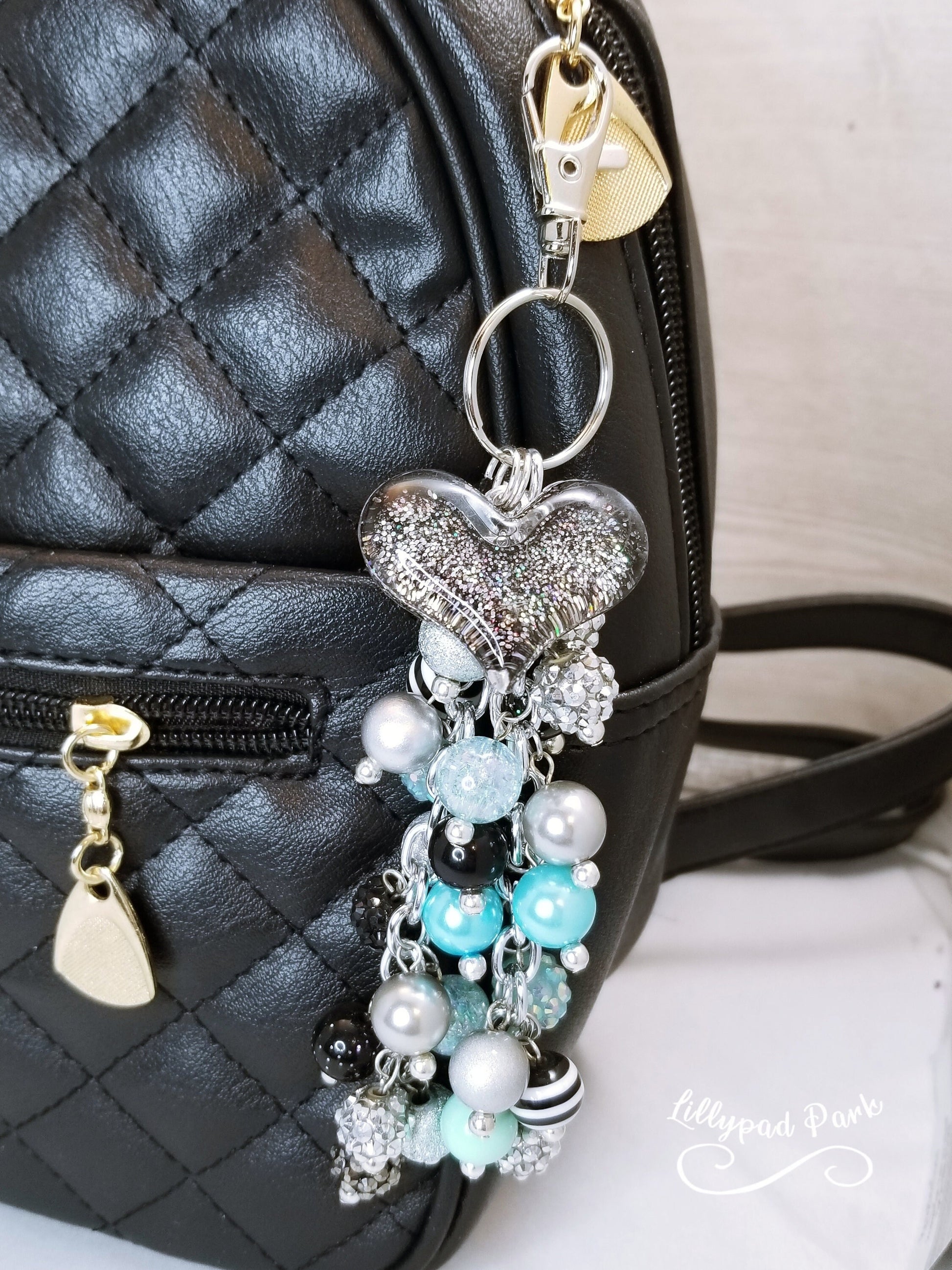 Handmade Beaded Purse Charm or Bag Charm that dangles like a keychain