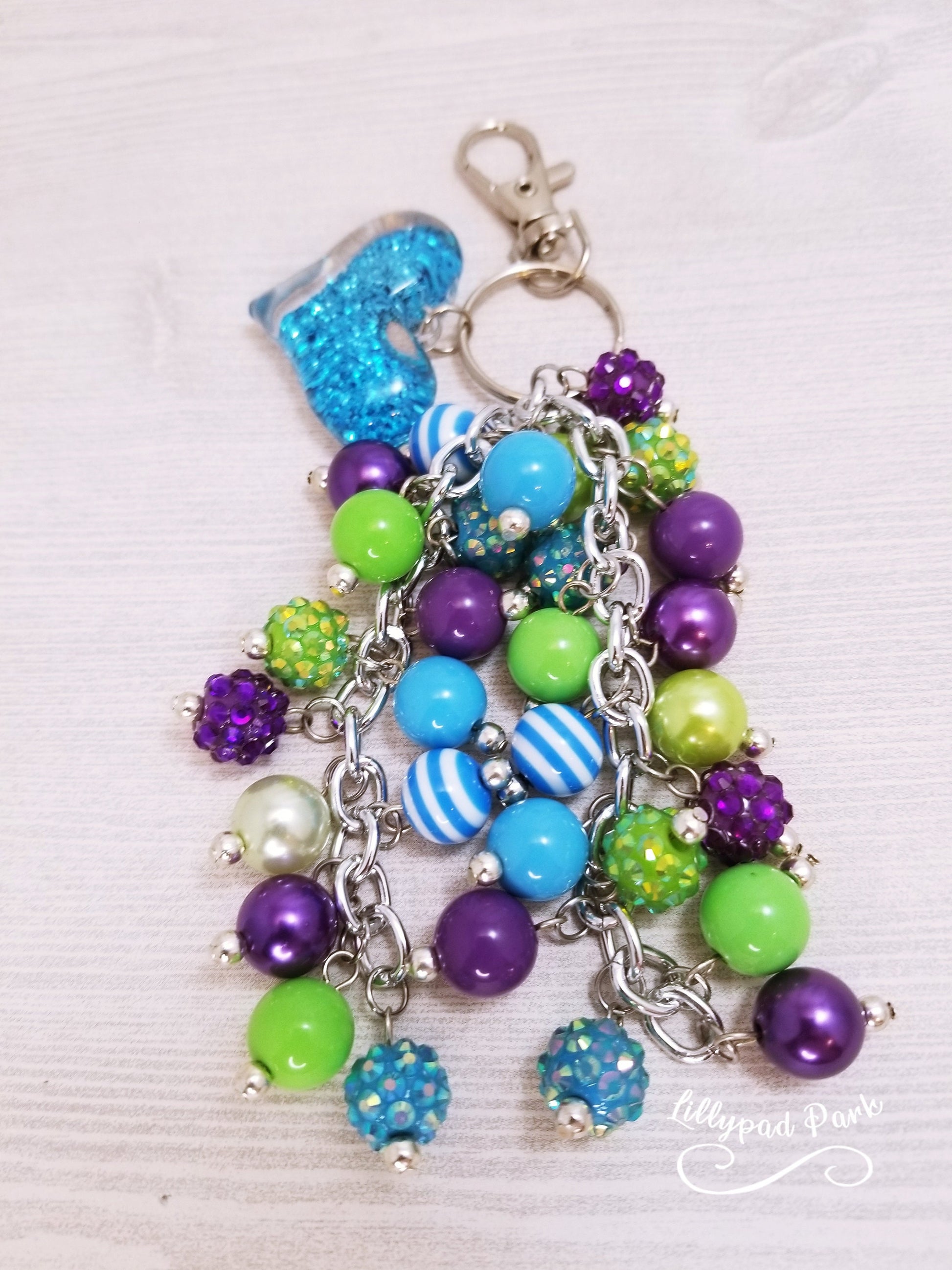 Handmade Beaded Purse Charm or Bag Charm that dangles like a keychain