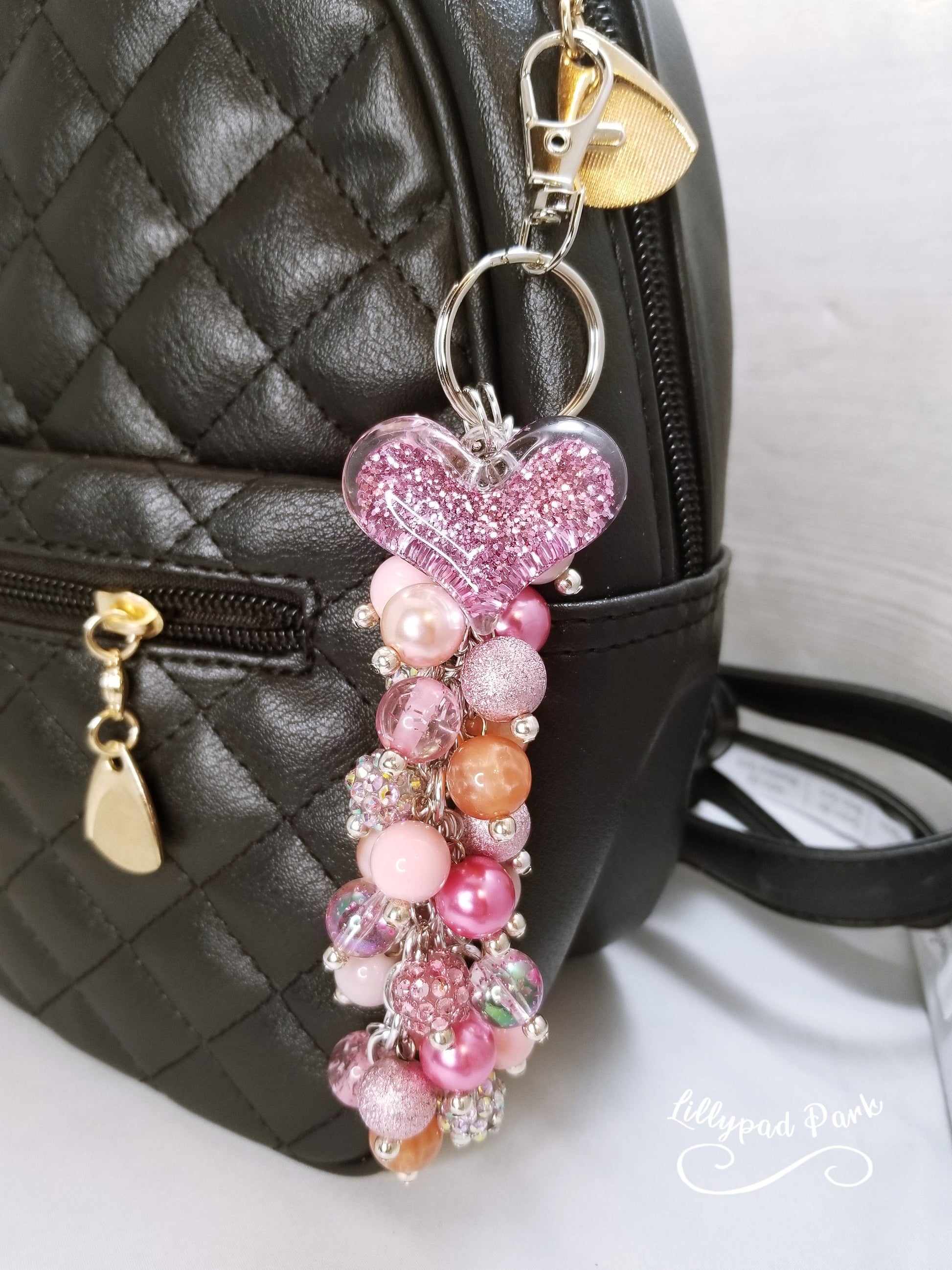 Handmade Beaded Purse Charm or Bag Charm that dangles like a keychain