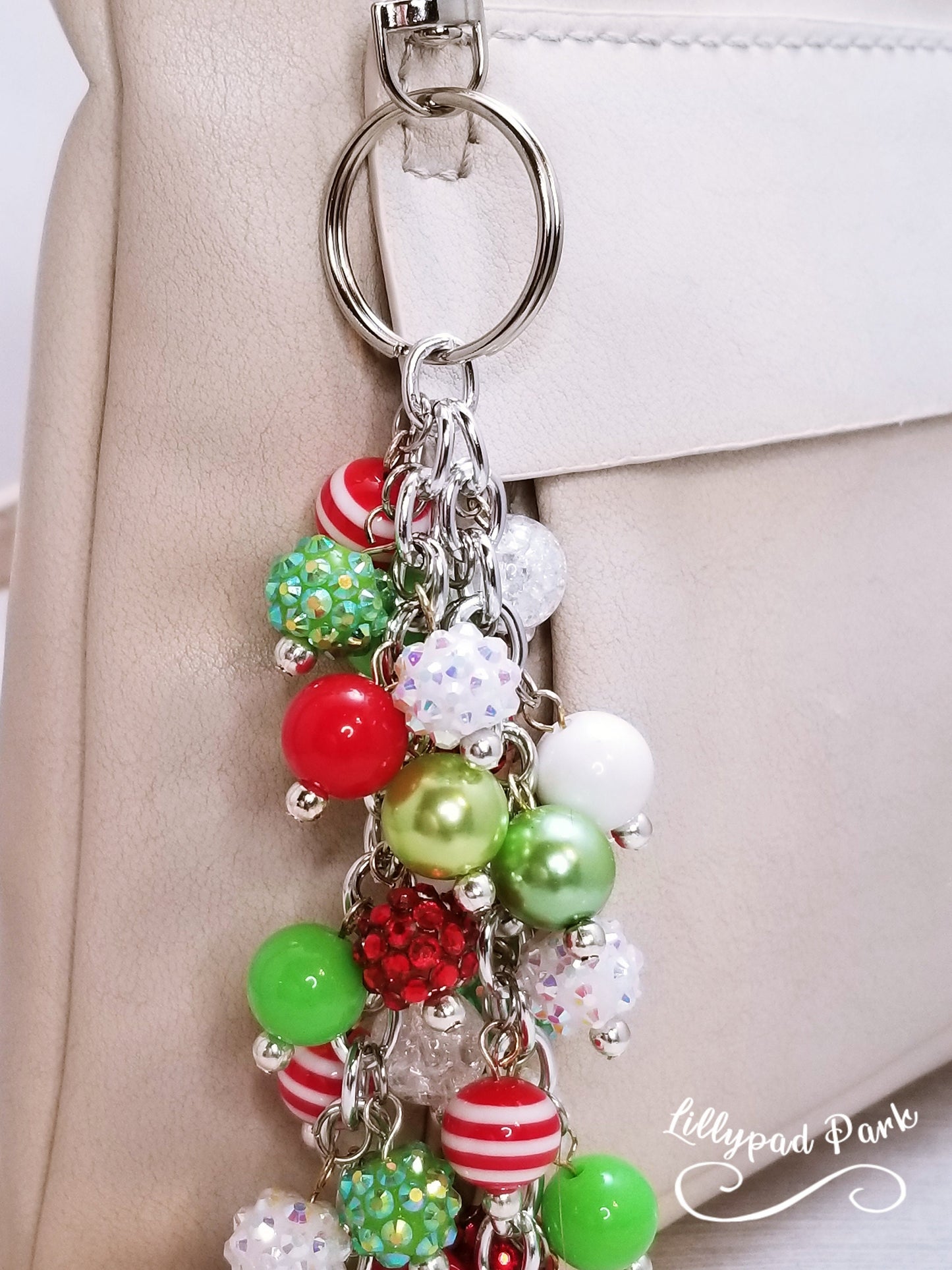 Handmade Beaded Purse Charm or Bag Charm that dangles like a keychain