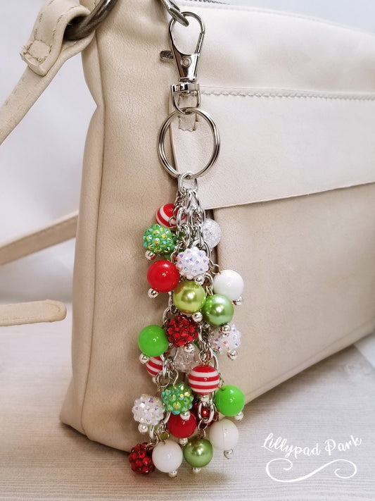 Handmade Beaded Purse Charm or Bag Charm that dangles like a keychain