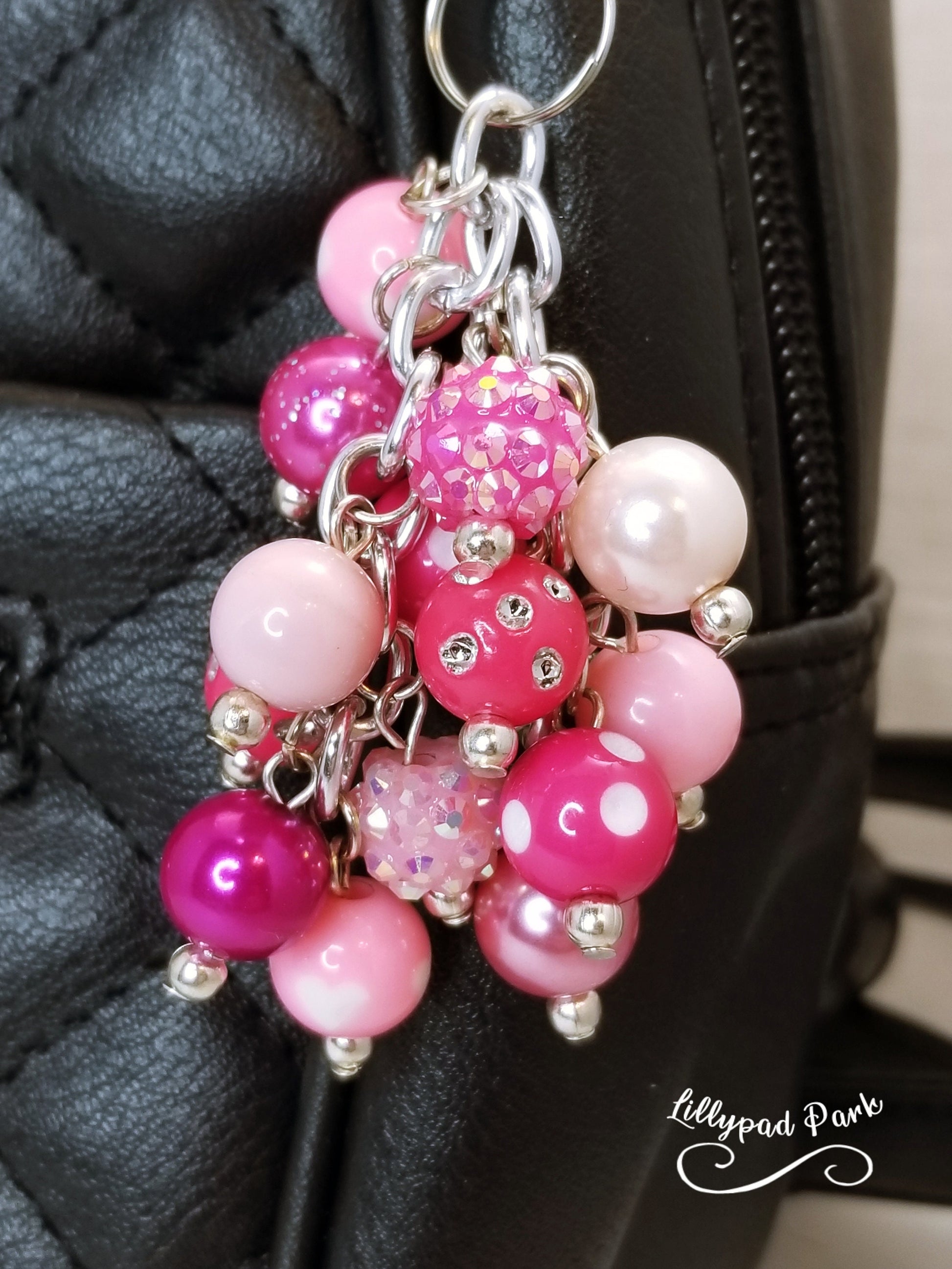 Handmade Beaded Mini Purse Charm or Bag Charm that dangles like a keychain