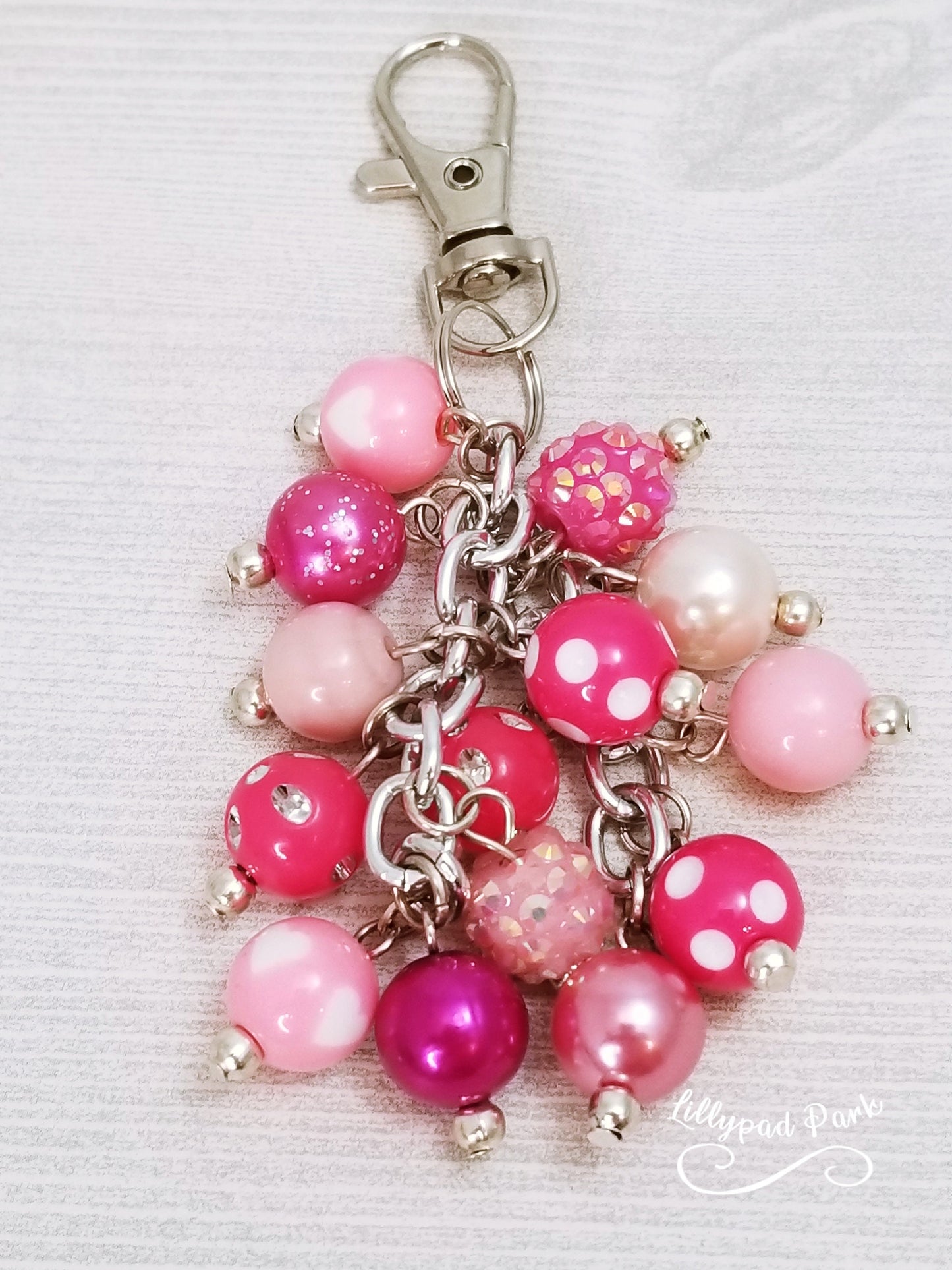 Handmade Beaded Mini Purse Charm or Bag Charm that dangles like a keychain