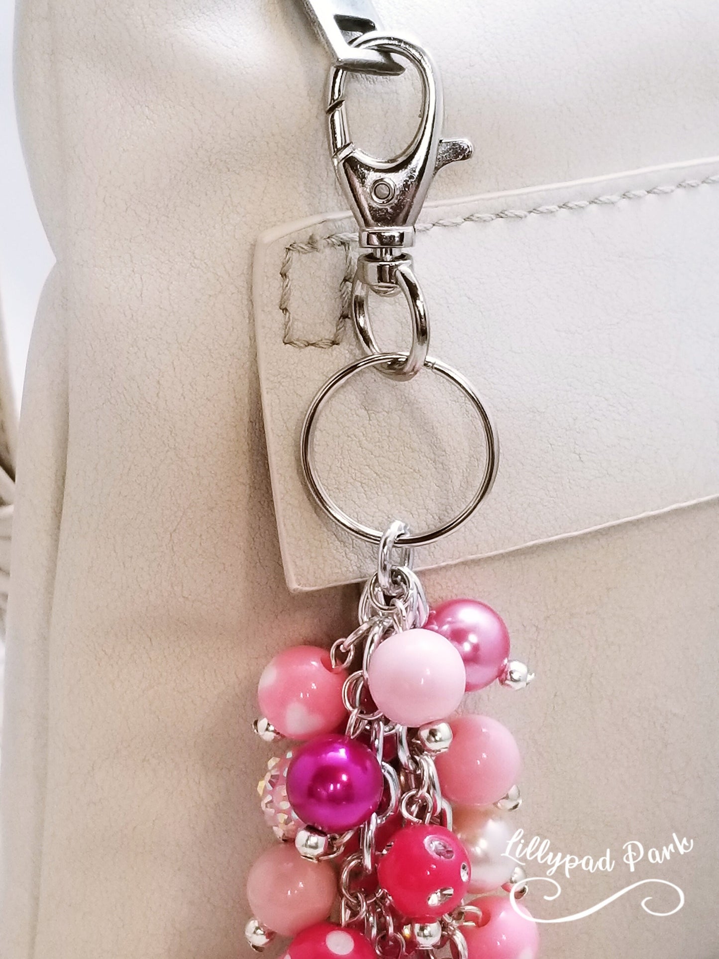 Handmade Beaded Purse Charm or Bag Charm that dangles like a keychain