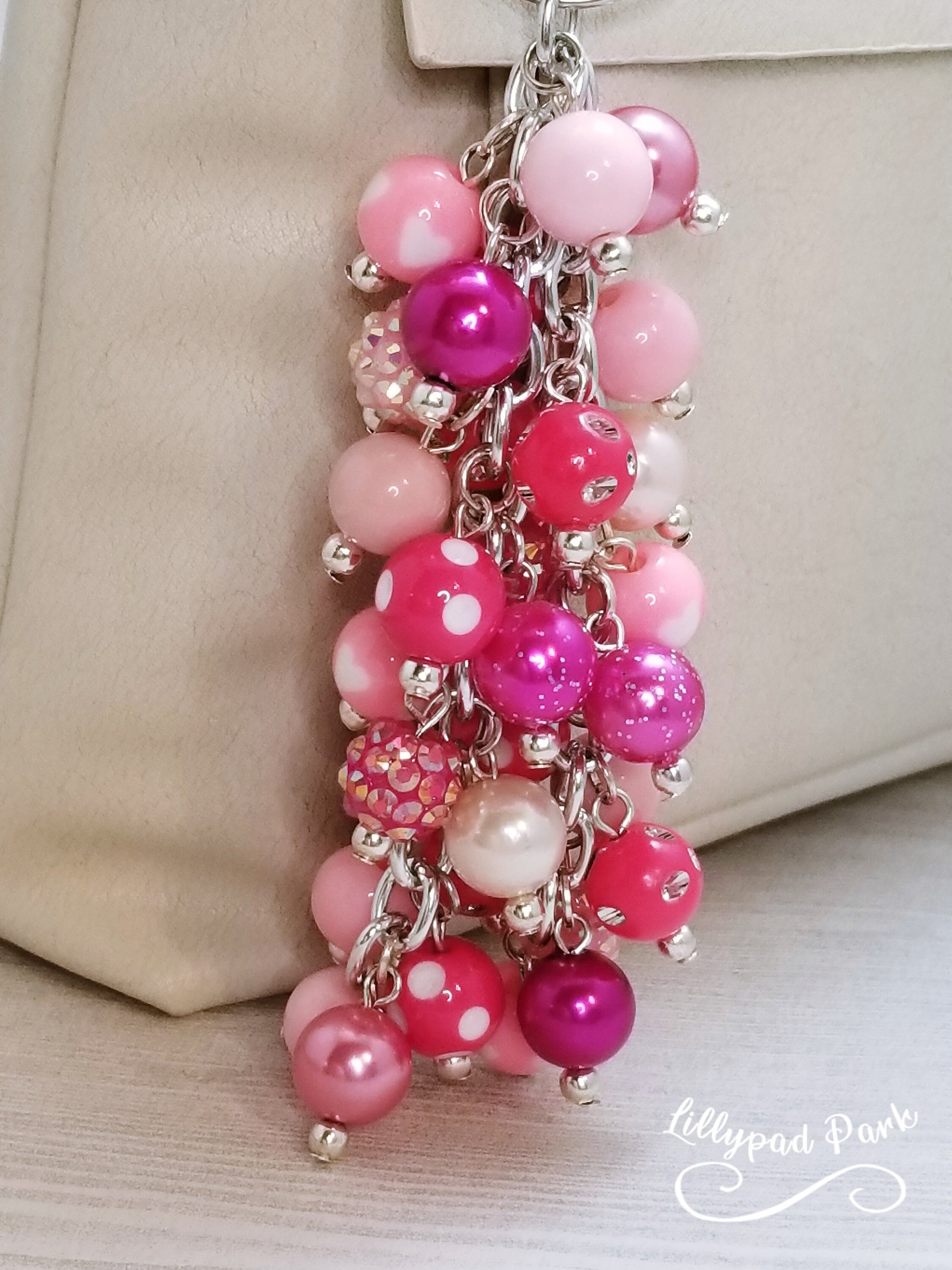 Handmade Beaded Purse Charm or Bag Charm that dangles like a keychain