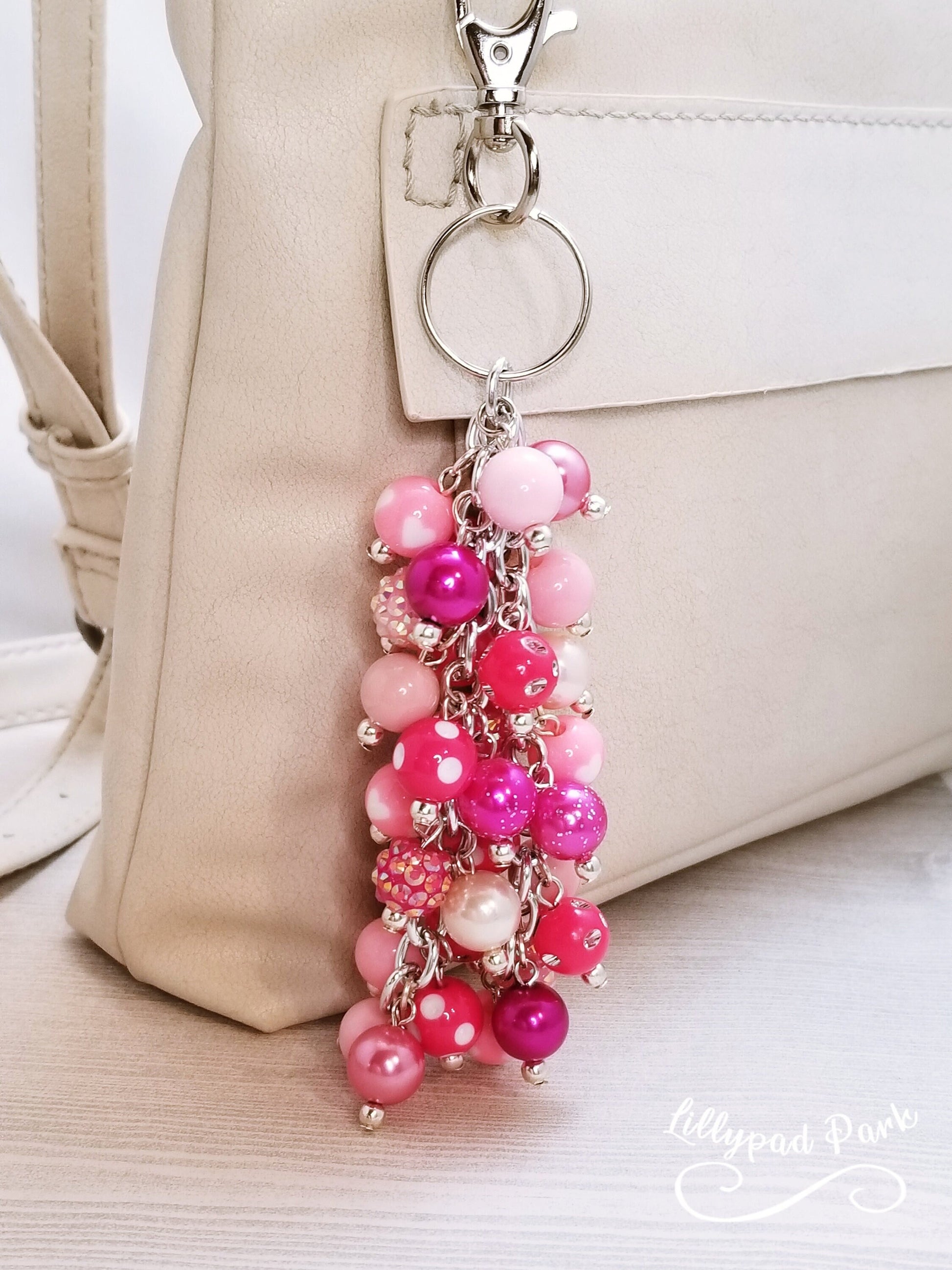 Handmade Beaded Purse Charm or Bag Charm that dangles like a keychain