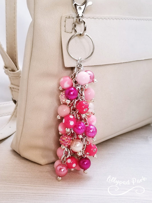 Handmade Beaded Purse Charm or Bag Charm that dangles like a keychain