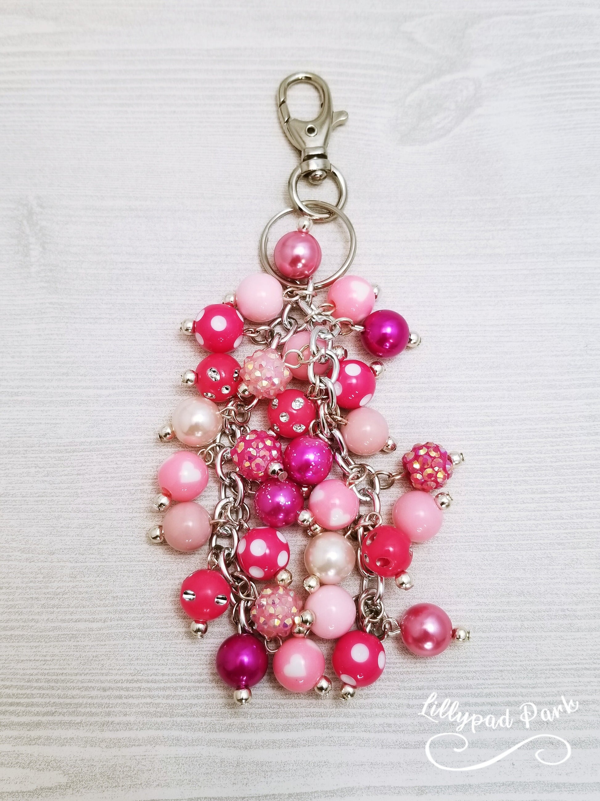 Handmade Beaded Purse Charm or Bag Charm that dangles like a keychain