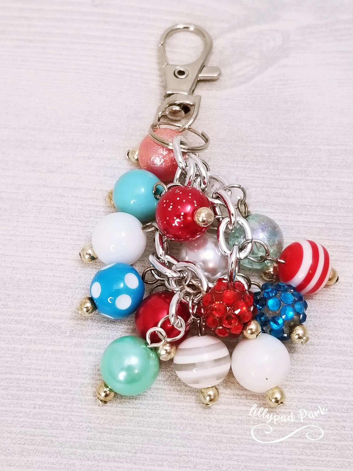 Handmade Beaded Mini Purse Charm or Bag Charm that dangles like a keychain