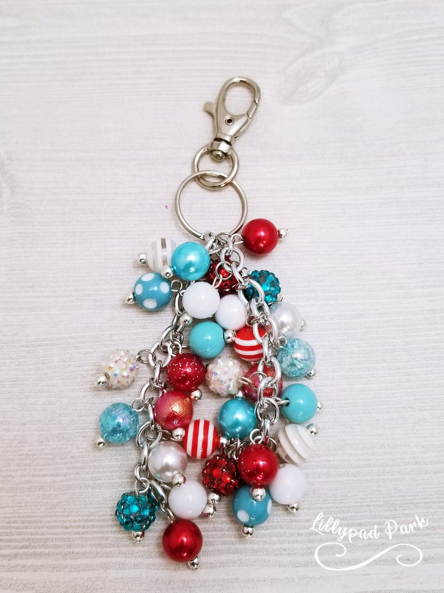 Handmade Beaded Purse Charm or Bag Charm that dangles like a keychain