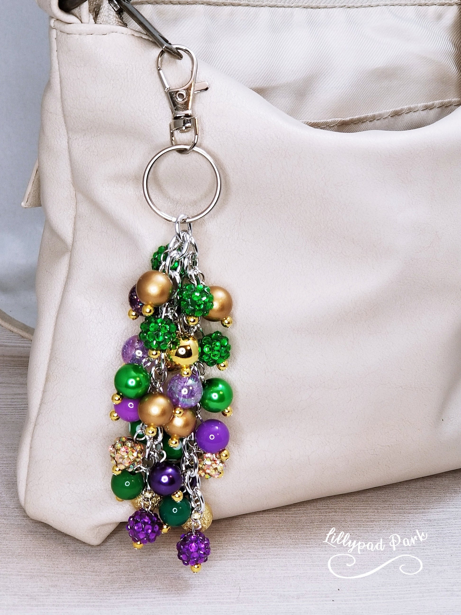 Handmade Beaded Purse Charm or Bag Charm that dangles like a keychain