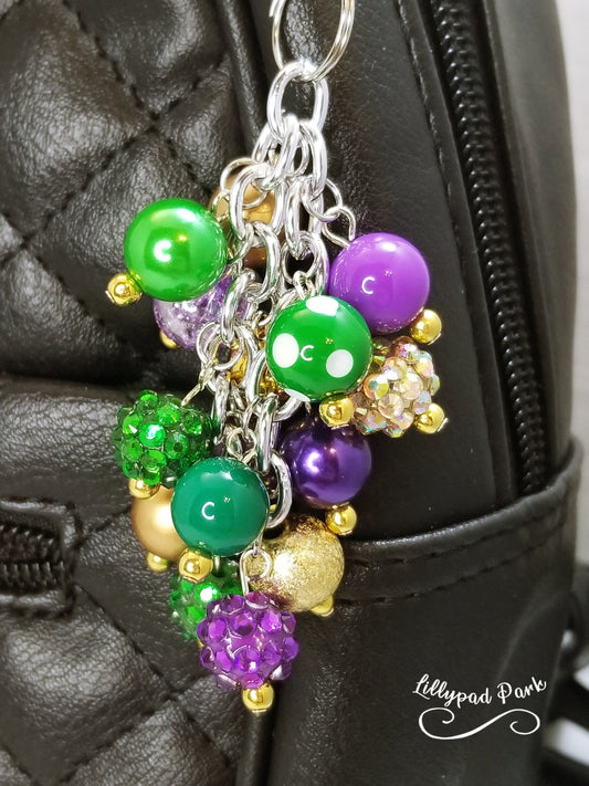 Handmade Beaded Mini Purse Charm or Bag Charm that dangles like a keychain