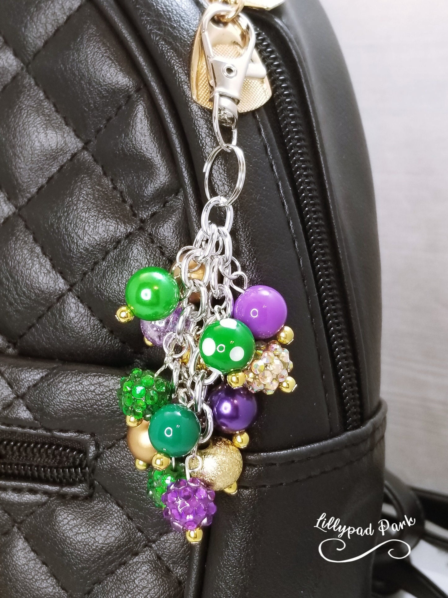 Handmade Beaded Mini Purse Charm or Bag Charm that dangles like a keychain