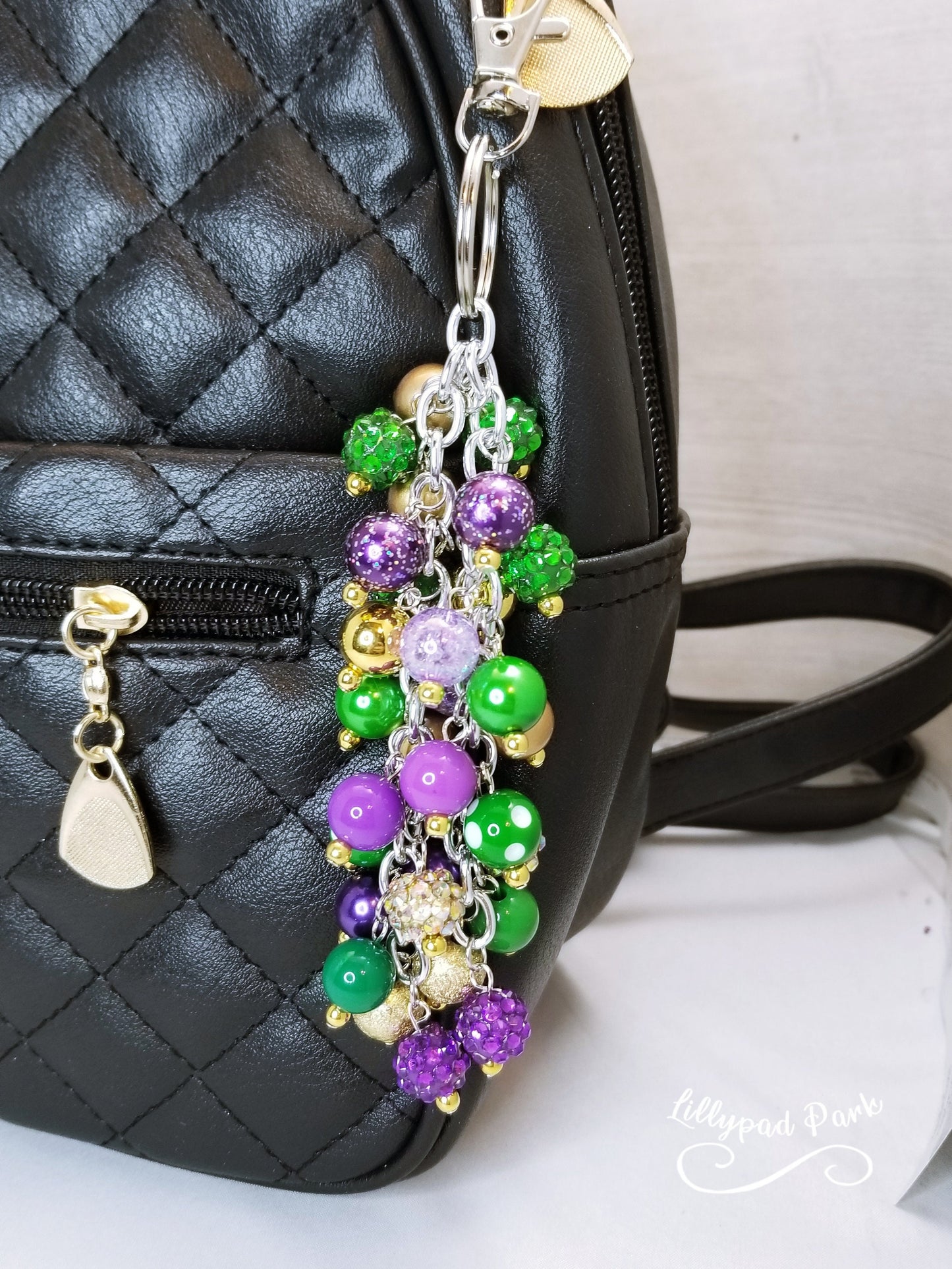 Handmade Beaded Purse Charm or Bag Charm that dangles like a keychain