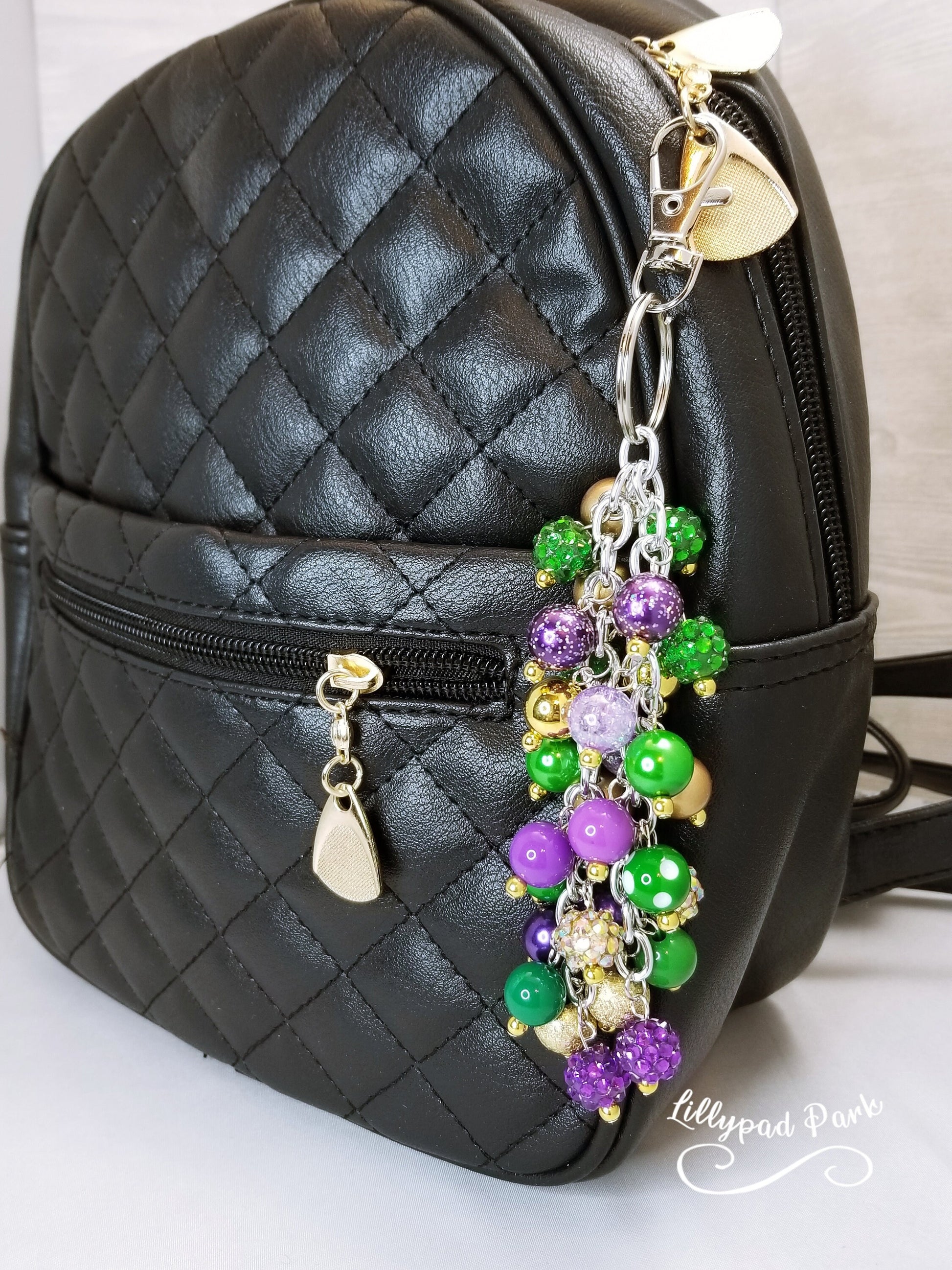 Handmade Beaded Purse Charm or Bag Charm that dangles like a keychain