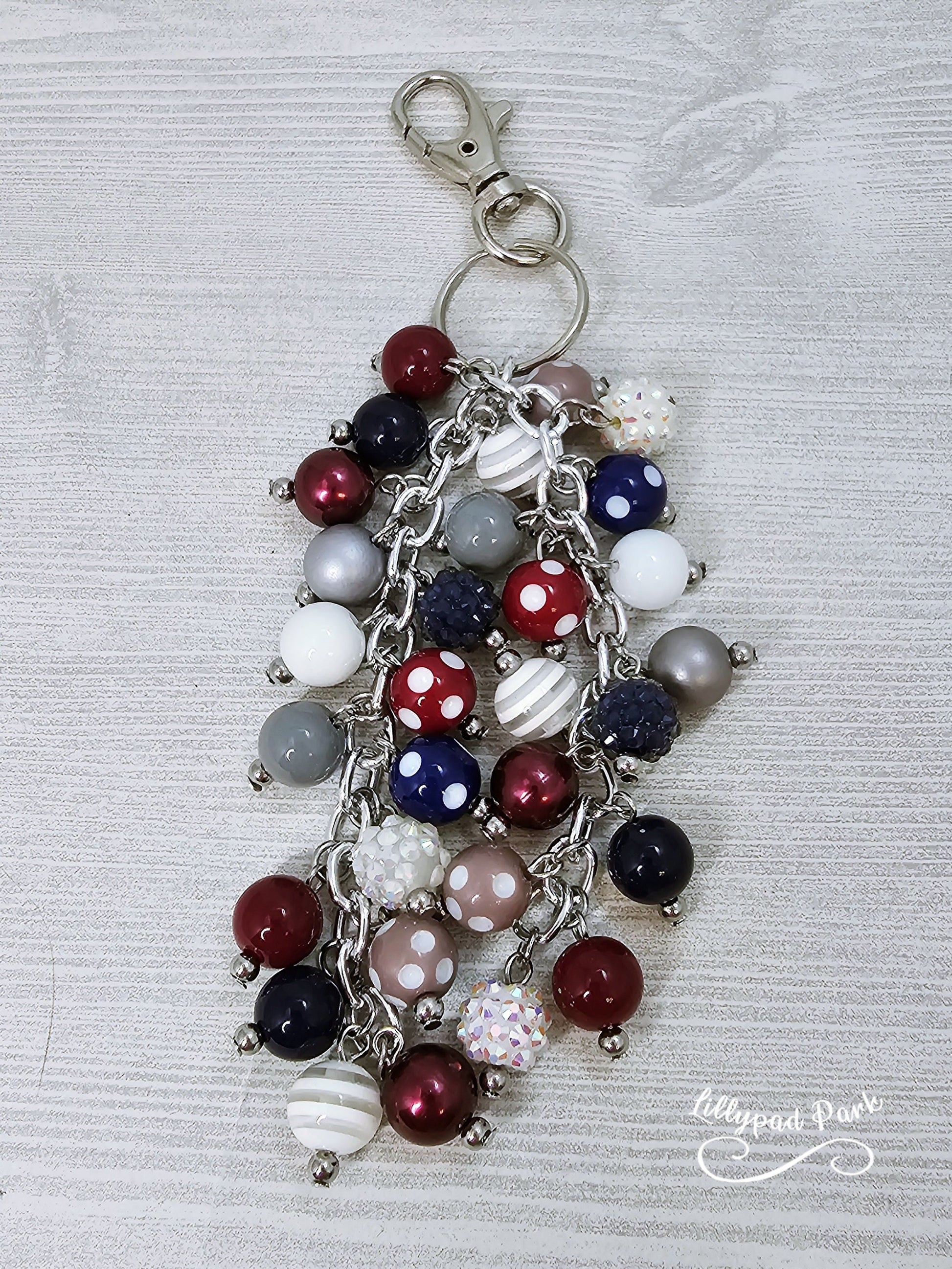 Handmade Beaded Purse Charm or Bag Charm that dangles like a keychain